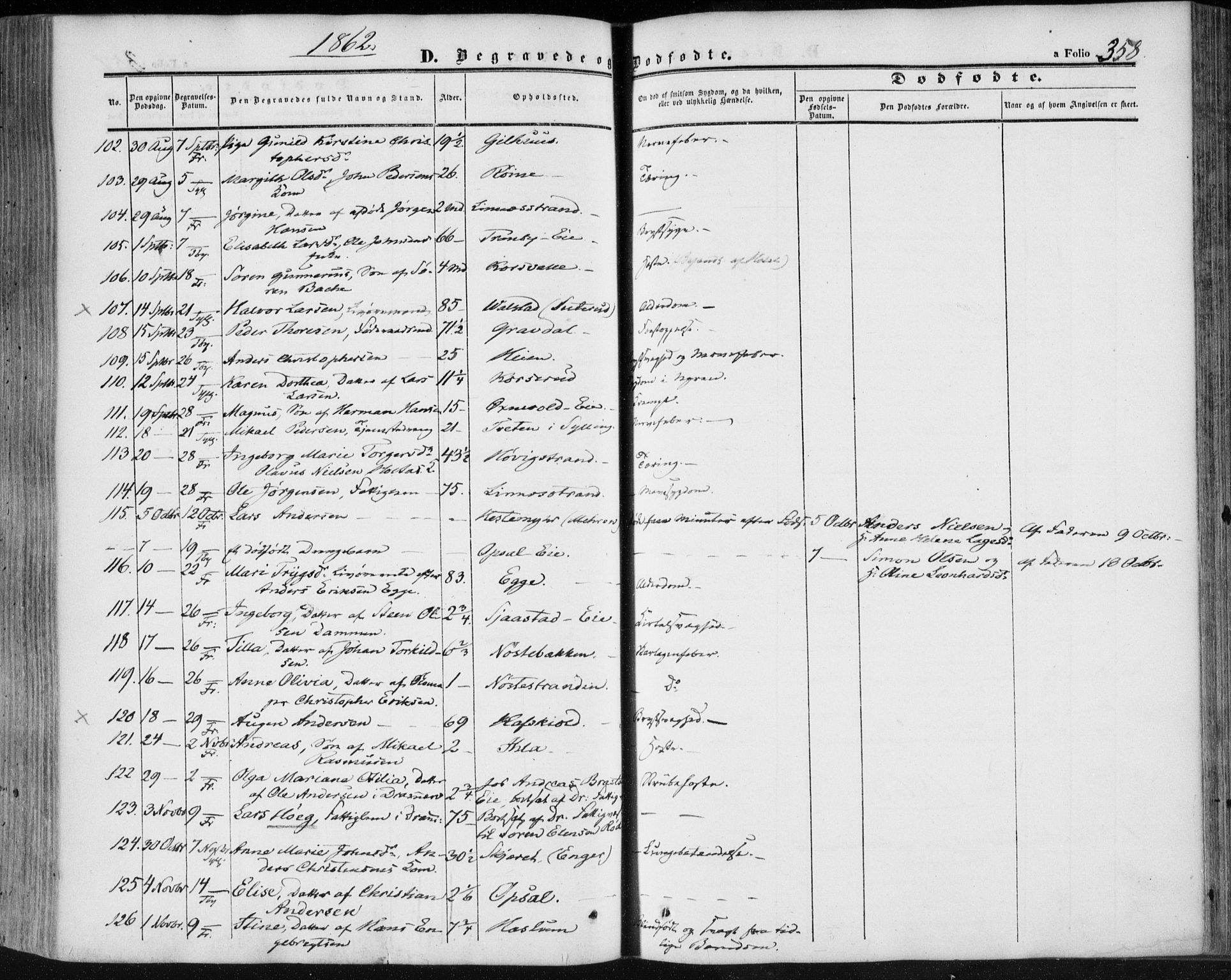 Lier kirkebøker, AV/SAKO-A-230/F/Fa/L0012: Parish register (official) no. I 12, 1854-1864, p. 358