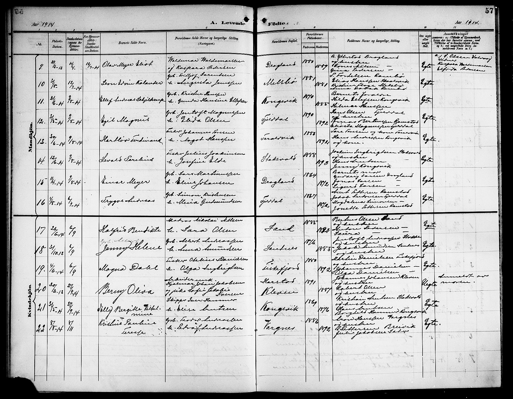 Ministerialprotokoller, klokkerbøker og fødselsregistre - Nordland, AV/SAT-A-1459/865/L0932: Parish register (copy) no. 865C04, 1901-1917, p. 57