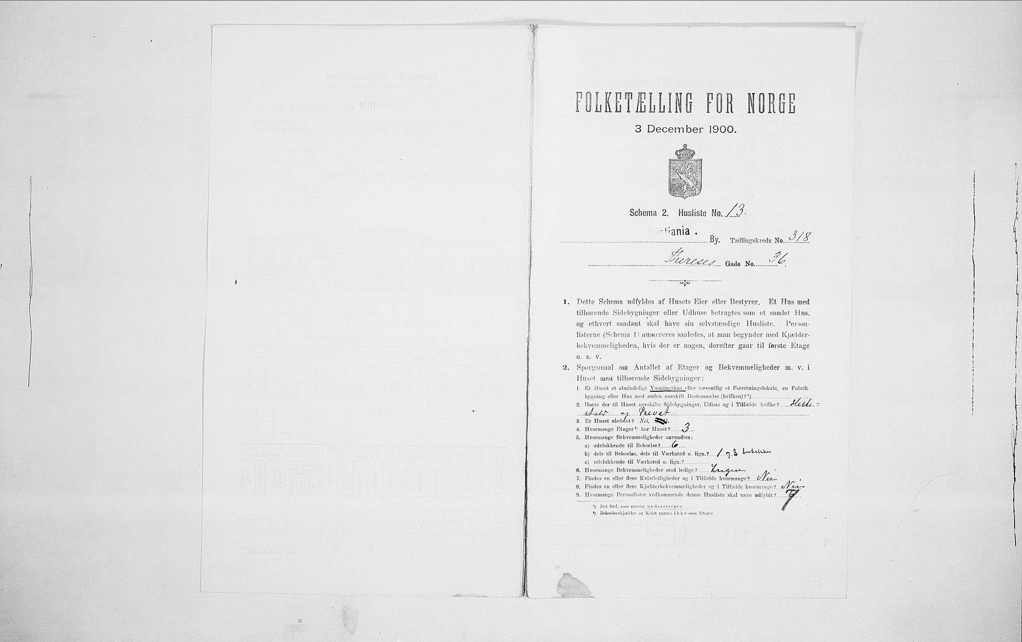 SAO, 1900 census for Kristiania, 1900, p. 97185