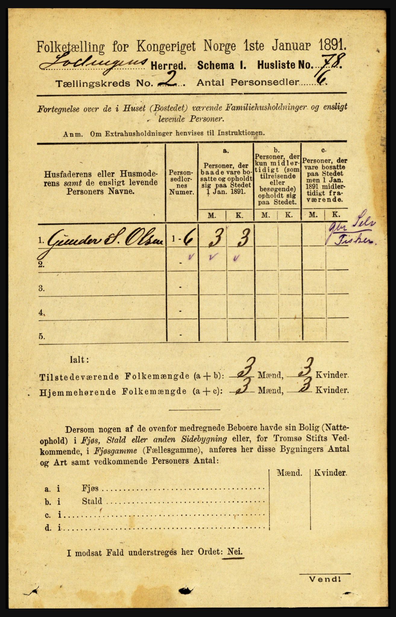 RA, 1891 census for 1851 Lødingen, 1891, p. 724