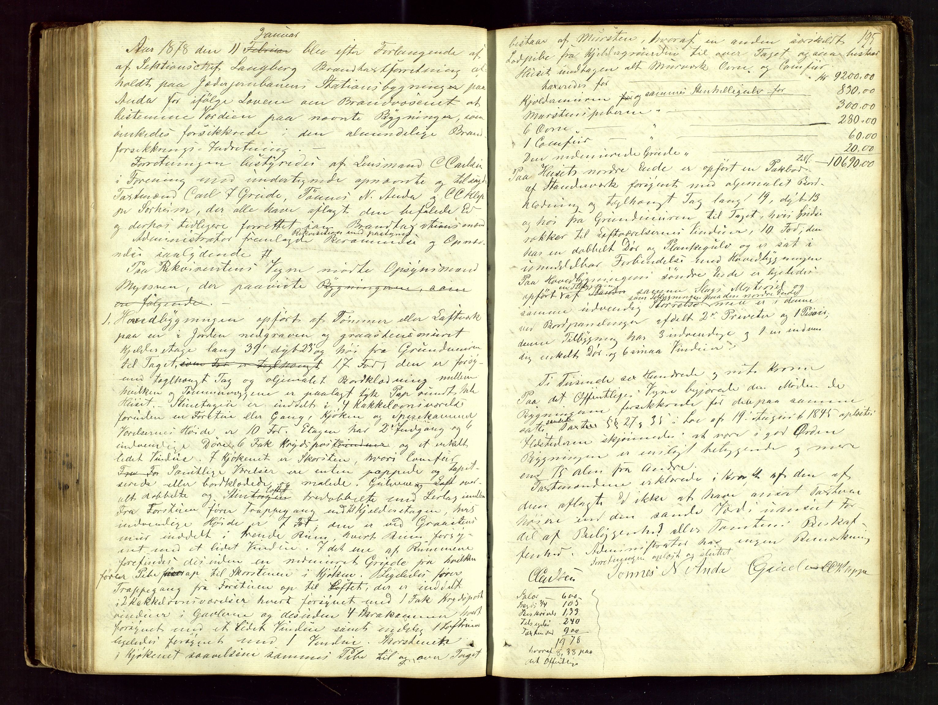 Klepp lensmannskontor, AV/SAST-A-100163/Gob/L0001: "Brandtaxatjons Protocol for Kleps Thinglaug", 1846-1881, p. 194b-195a