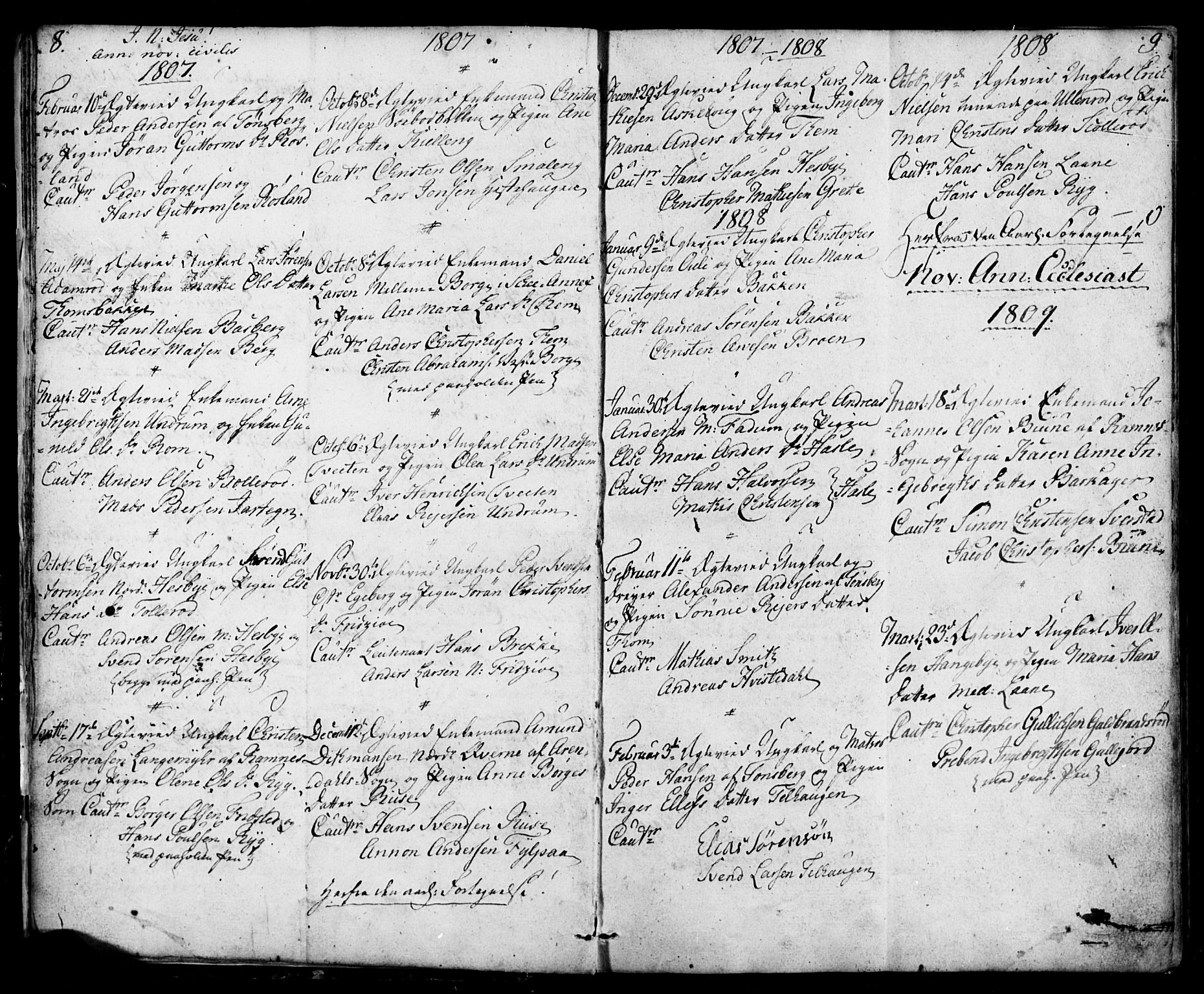 Sem kirkebøker, AV/SAKO-A-5/F/Fa/L0003: Parish register (official) no. I 3, 1799-1814, p. 8-9