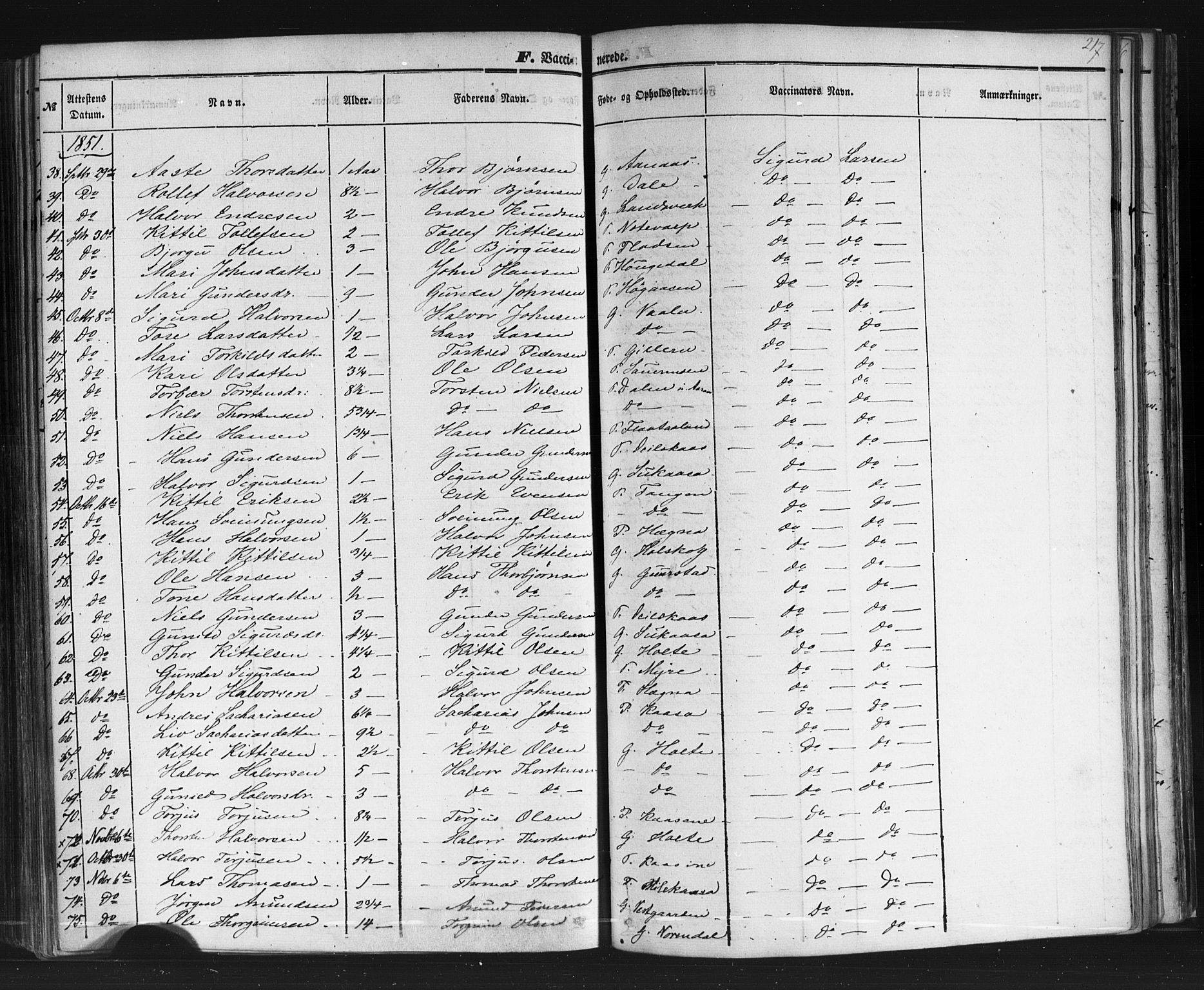 Sauherad kirkebøker, SAKO/A-298/F/Fb/L0001: Parish register (official) no. II 1, 1851-1877, p. 217