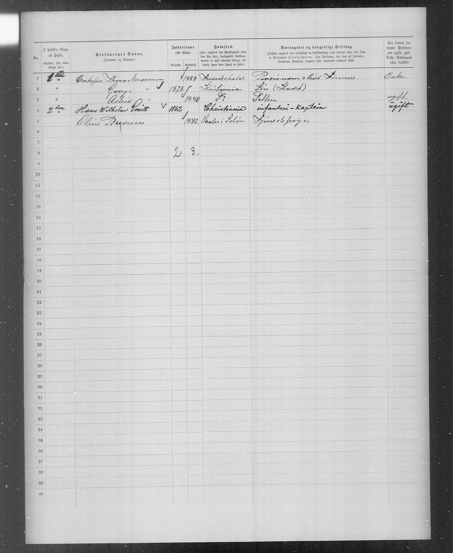 OBA, Municipal Census 1899 for Kristiania, 1899, p. 3081