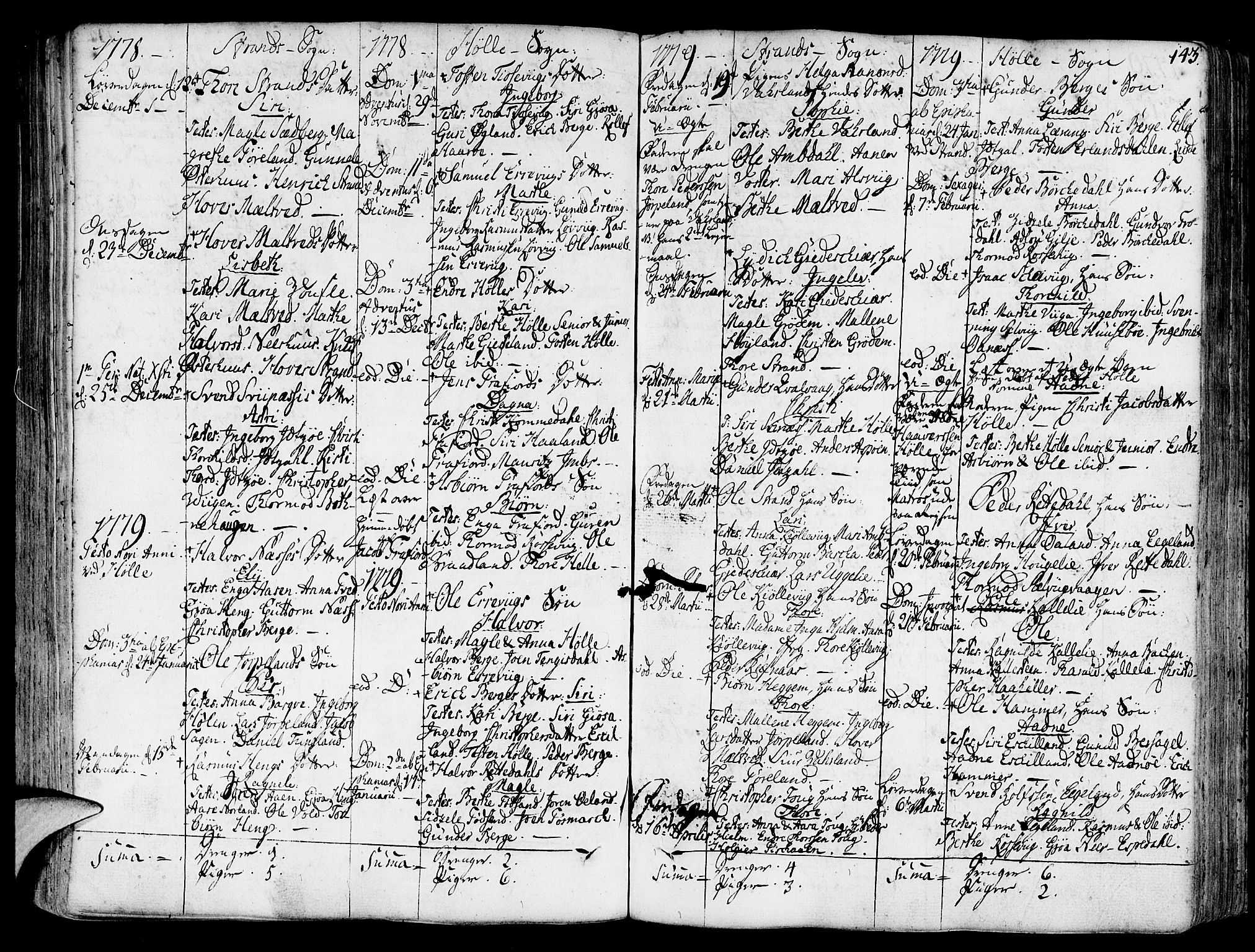 Strand sokneprestkontor, SAST/A-101828/H/Ha/Haa/L0003: Parish register (official) no. A 3, 1769-1816, p. 143