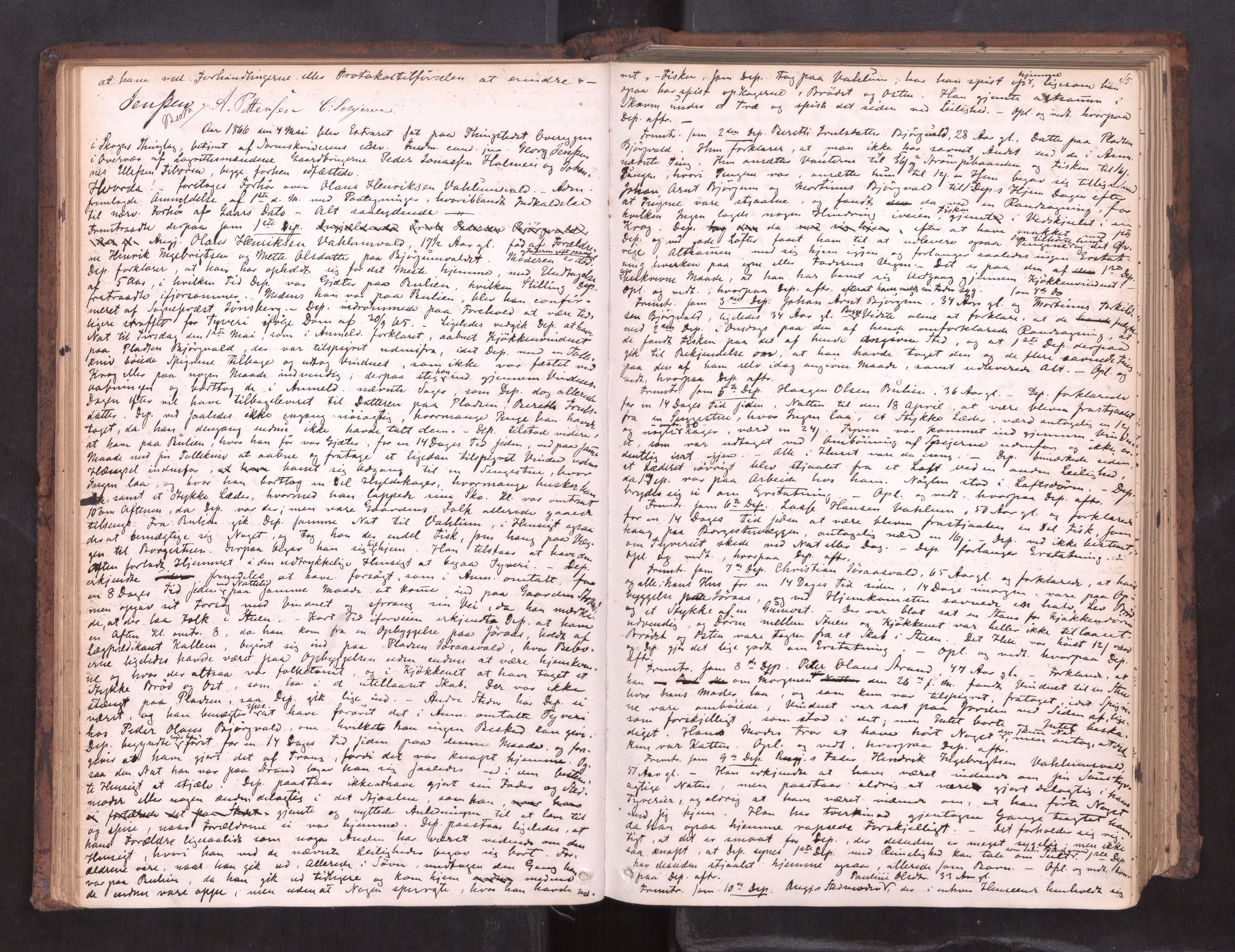 Stjør- og Verdal sorenskriveri, AV/SAT-A-4167/1/1/1B/L0019: Ekstrarettsprotokoll, 1864-1877, p. 44b-45a