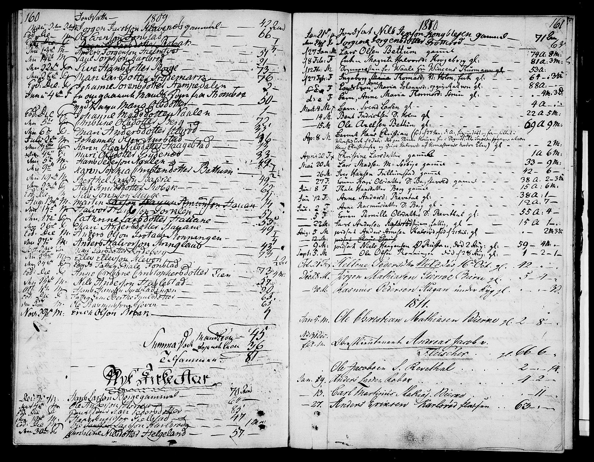 Våle kirkebøker, SAKO/A-334/F/Fa/L0006: Parish register (official) no. I 6, 1808-1814, p. 160-161