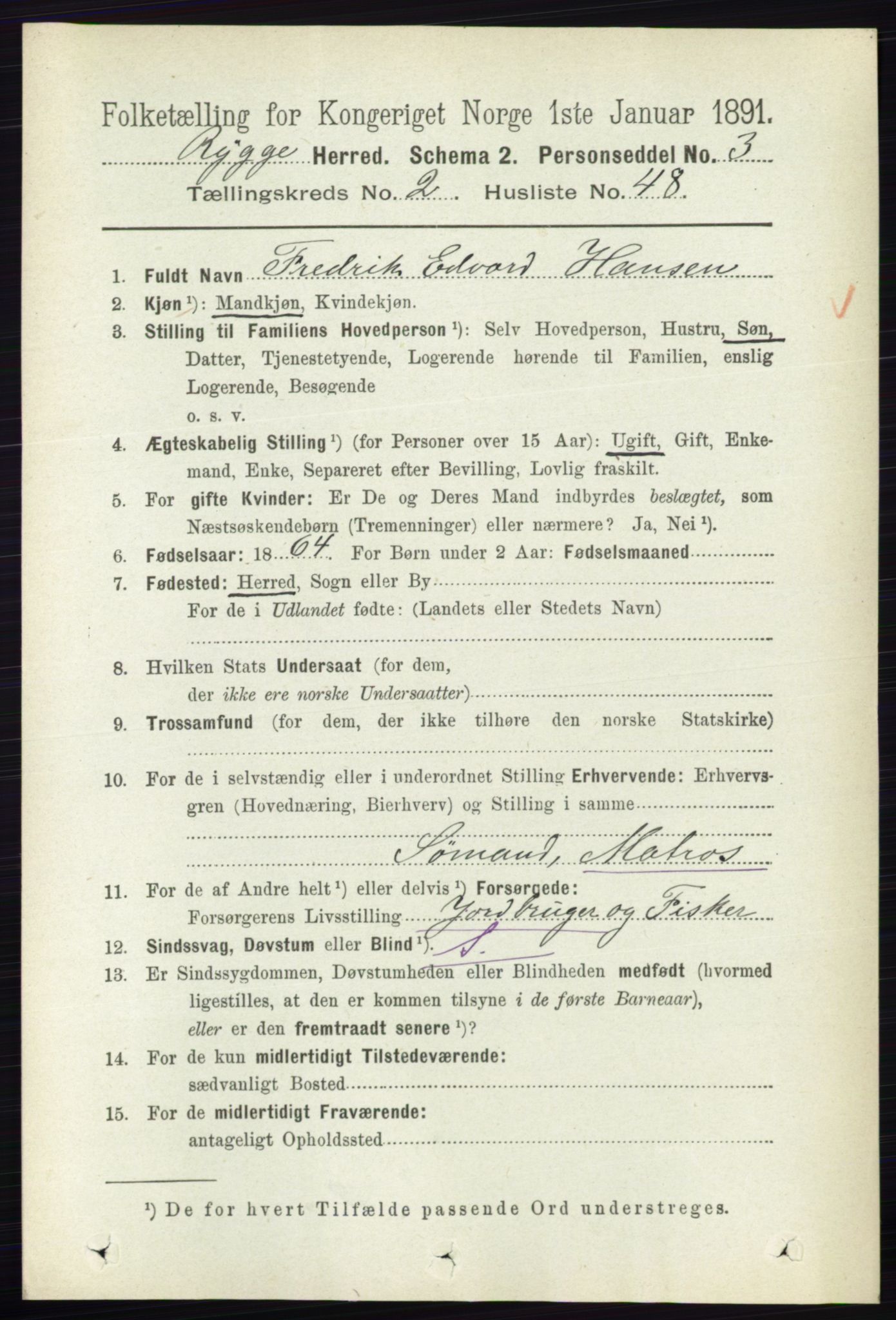 RA, 1891 census for 0136 Rygge, 1891, p. 1311