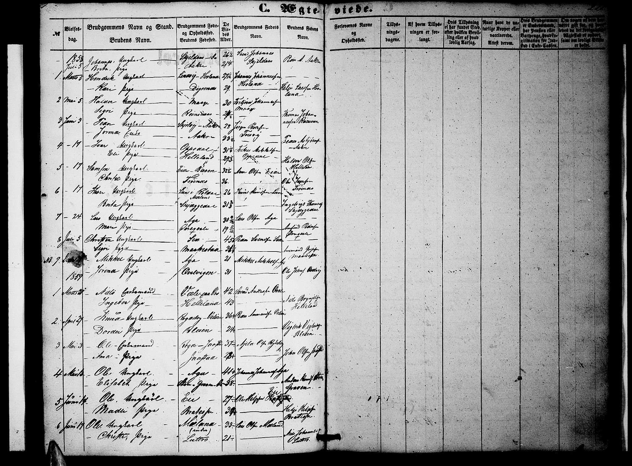 Ullensvang sokneprestembete, SAB/A-78701/H/Hab: Parish register (copy) no. B 10, 1858-1886, p. 222