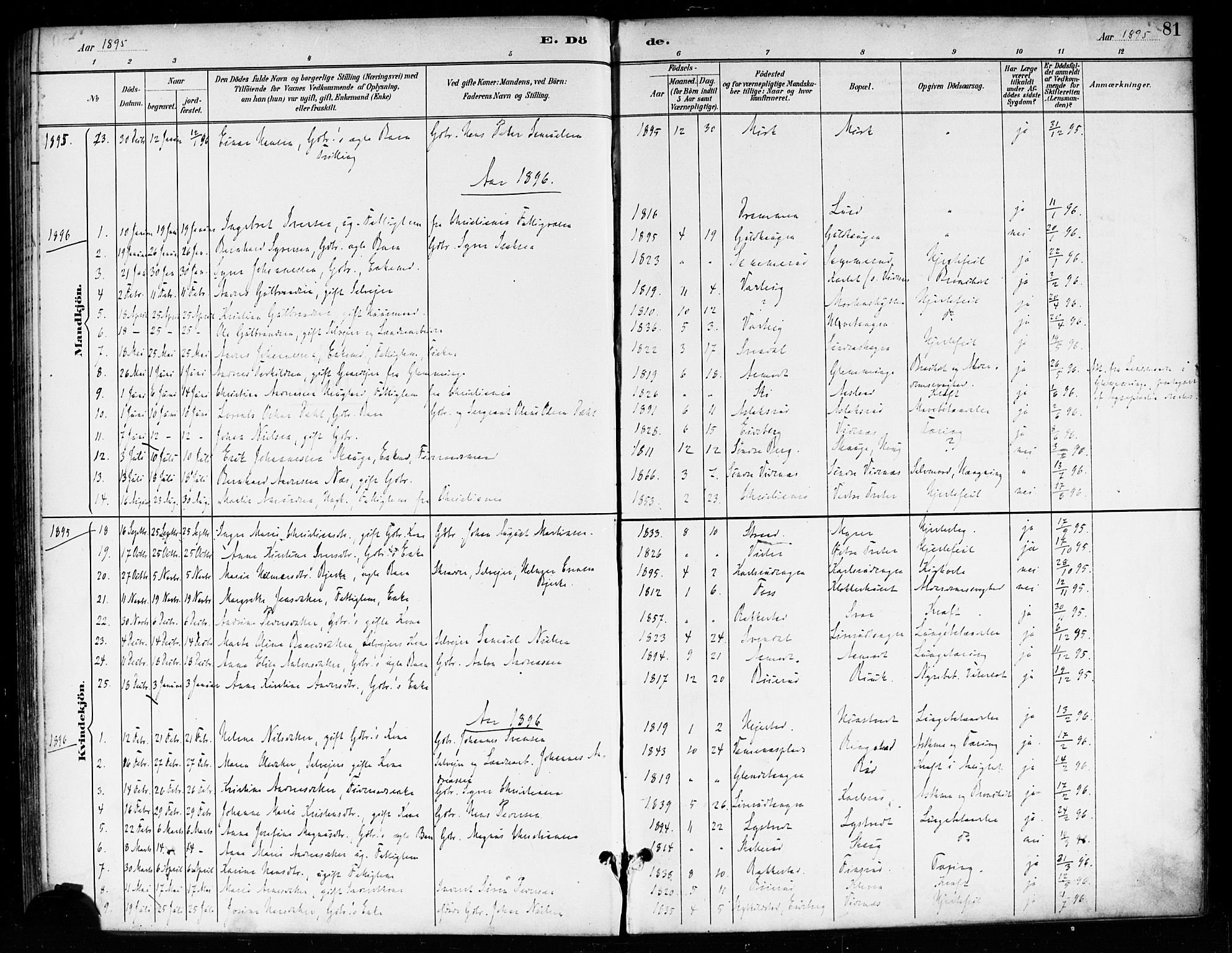 Skiptvet prestekontor Kirkebøker, SAO/A-20009/F/Fa/L0010: Parish register (official) no. 10, 1890-1900, p. 81