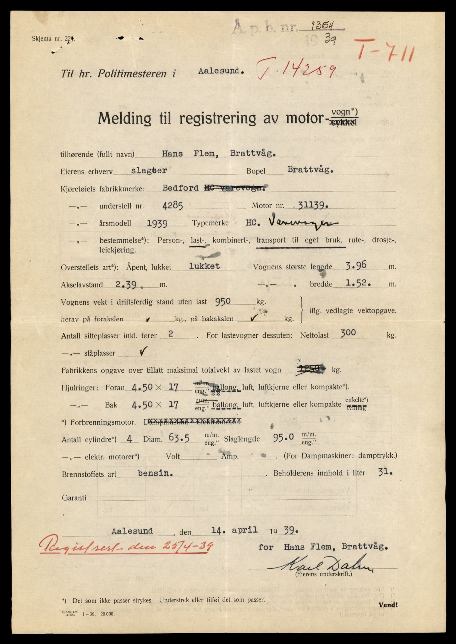 Møre og Romsdal vegkontor - Ålesund trafikkstasjon, AV/SAT-A-4099/F/Fe/L0044: Registreringskort for kjøretøy T 14205 - T 14319, 1927-1998, p. 1626