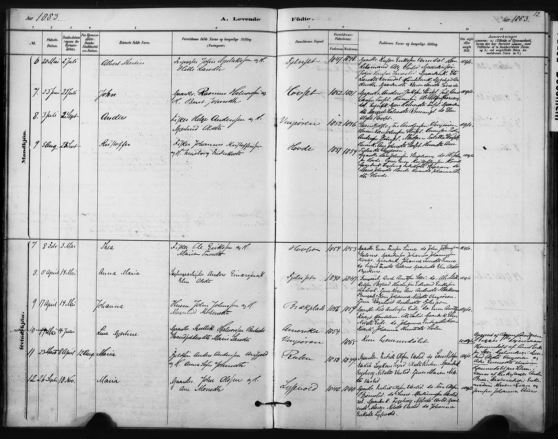 Ministerialprotokoller, klokkerbøker og fødselsregistre - Sør-Trøndelag, SAT/A-1456/631/L0512: Parish register (official) no. 631A01, 1879-1912, p. 12