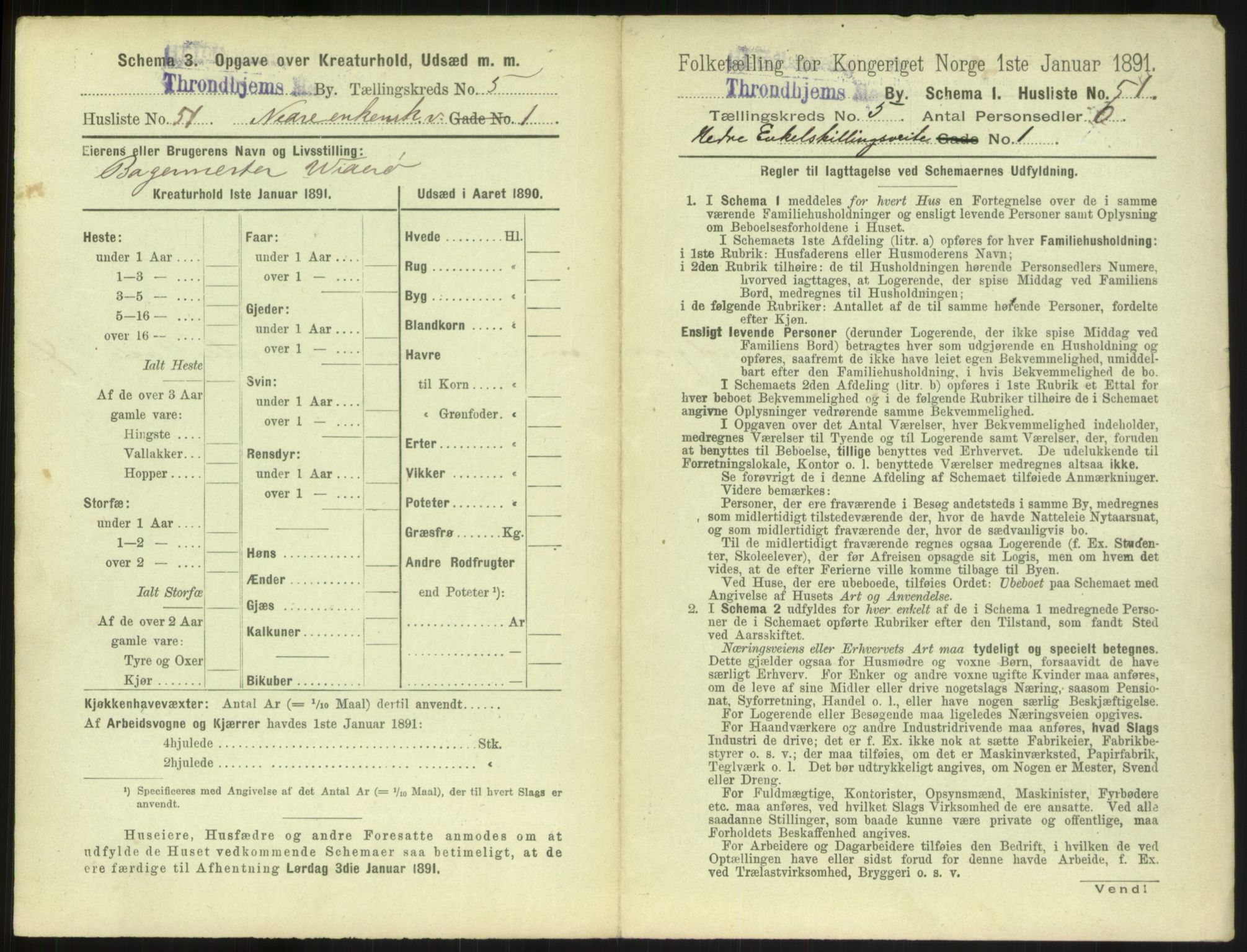 RA, 1891 census for 1601 Trondheim, 1891, p. 610