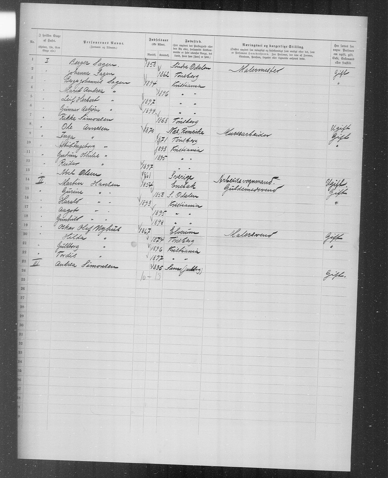 OBA, Municipal Census 1899 for Kristiania, 1899, p. 3050