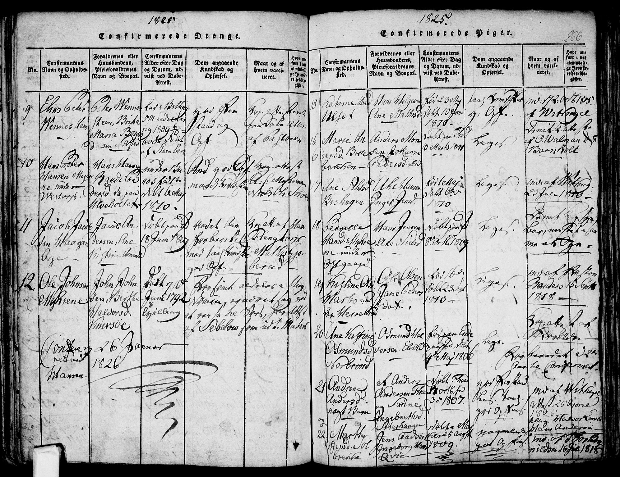 Berg prestekontor Kirkebøker, SAO/A-10902/F/Fa/L0002: Parish register (official) no. I 2, 1815-1831, p. 266