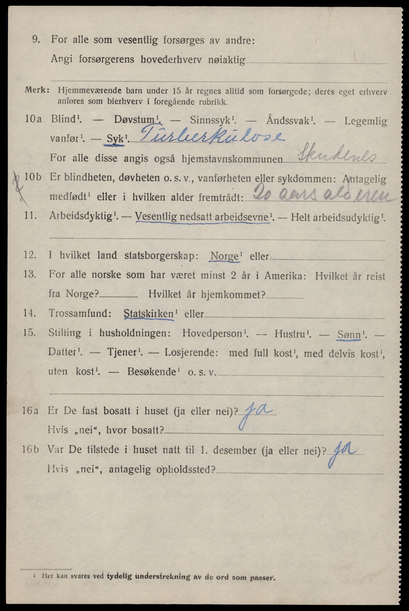 SAST, 1920 census for Skudenes, 1920, p. 4877