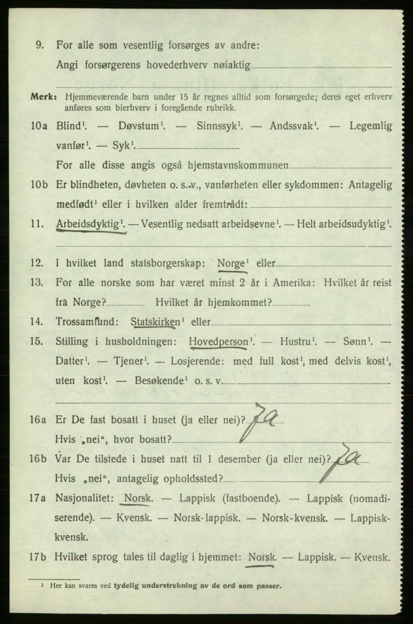 SATØ, 1920 census for Hasvik, 1920, p. 2308