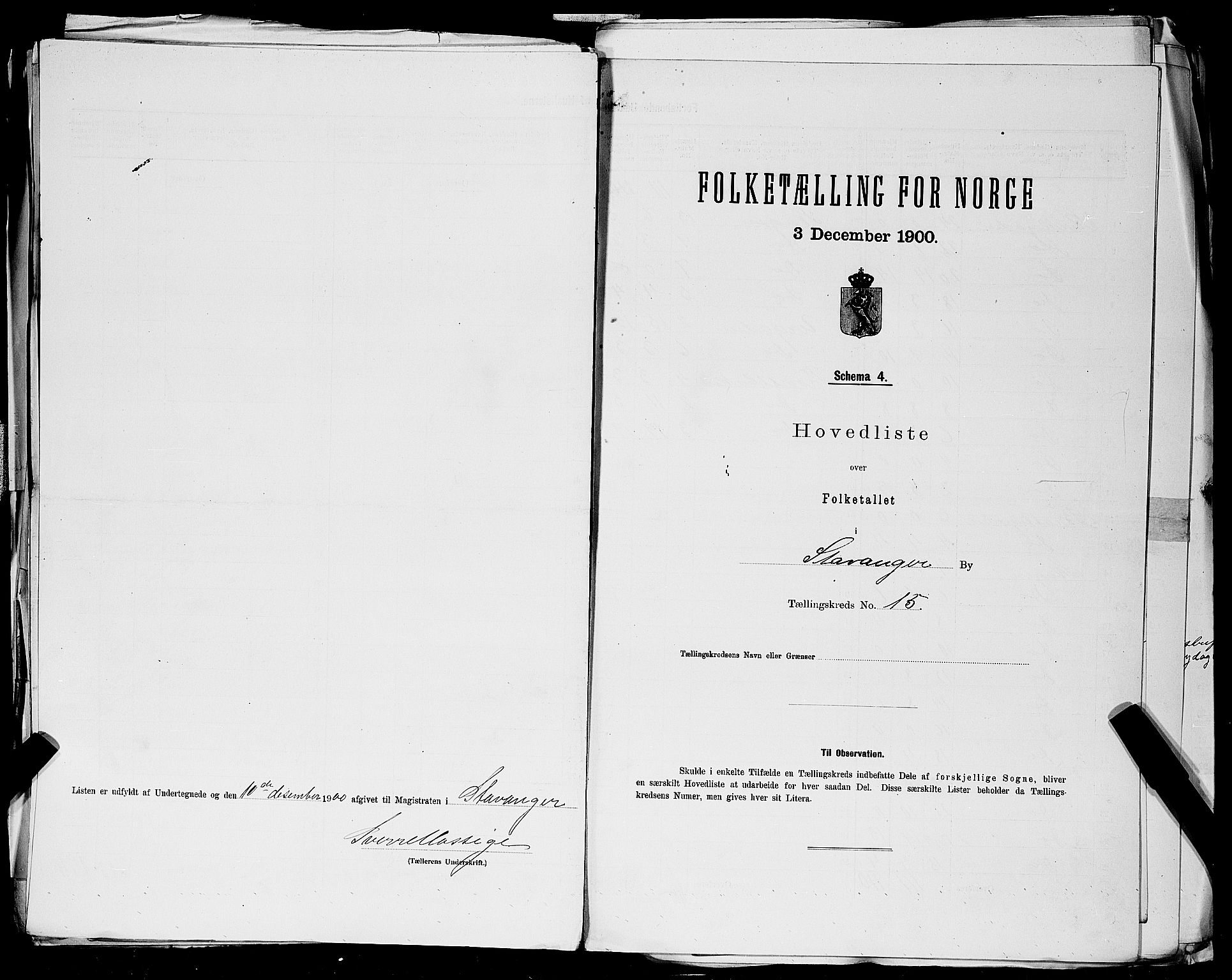 SAST, 1900 census for Stavanger, 1900, p. 153