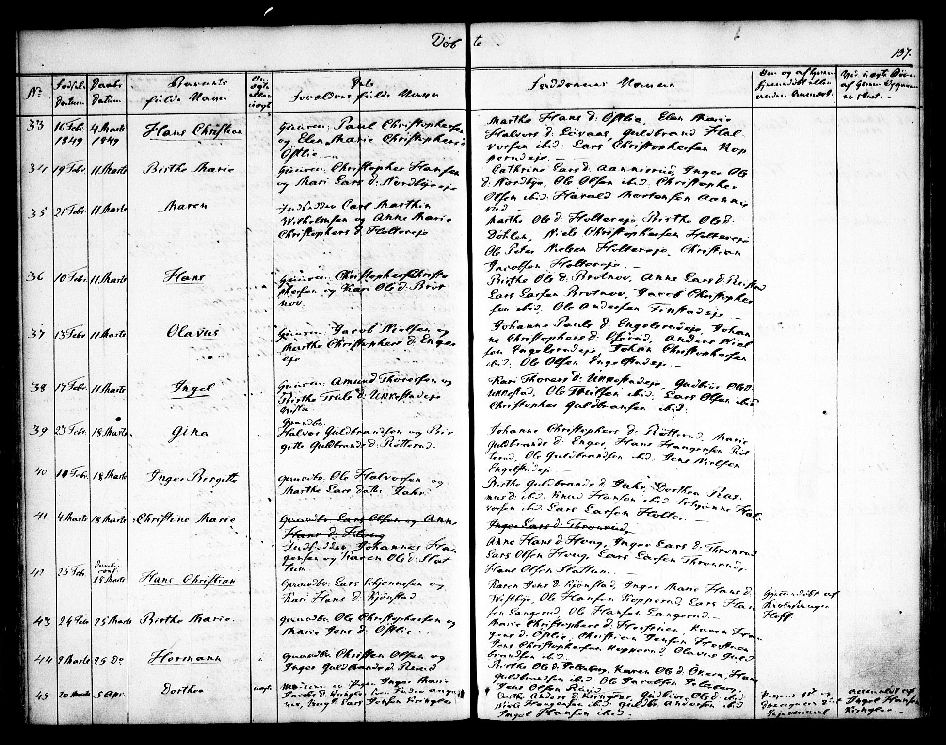 Nannestad prestekontor Kirkebøker, AV/SAO-A-10414a/F/Fa/L0010: Parish register (official) no. I 10, 1840-1850, p. 137