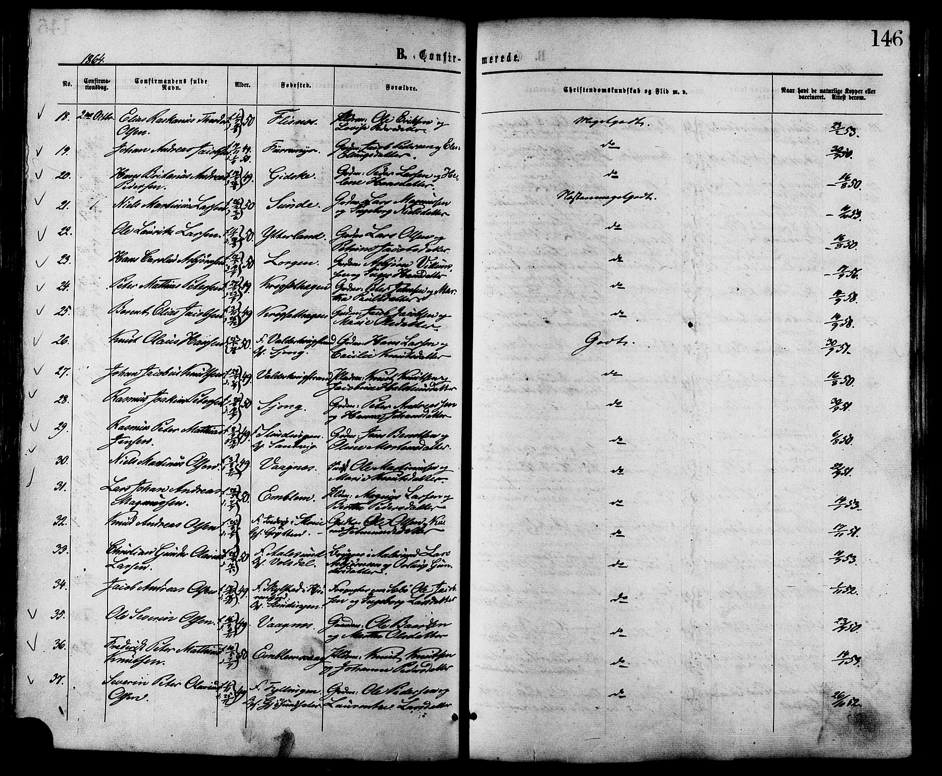 Ministerialprotokoller, klokkerbøker og fødselsregistre - Møre og Romsdal, AV/SAT-A-1454/528/L0399: Parish register (official) no. 528A10, 1864-1879, p. 146