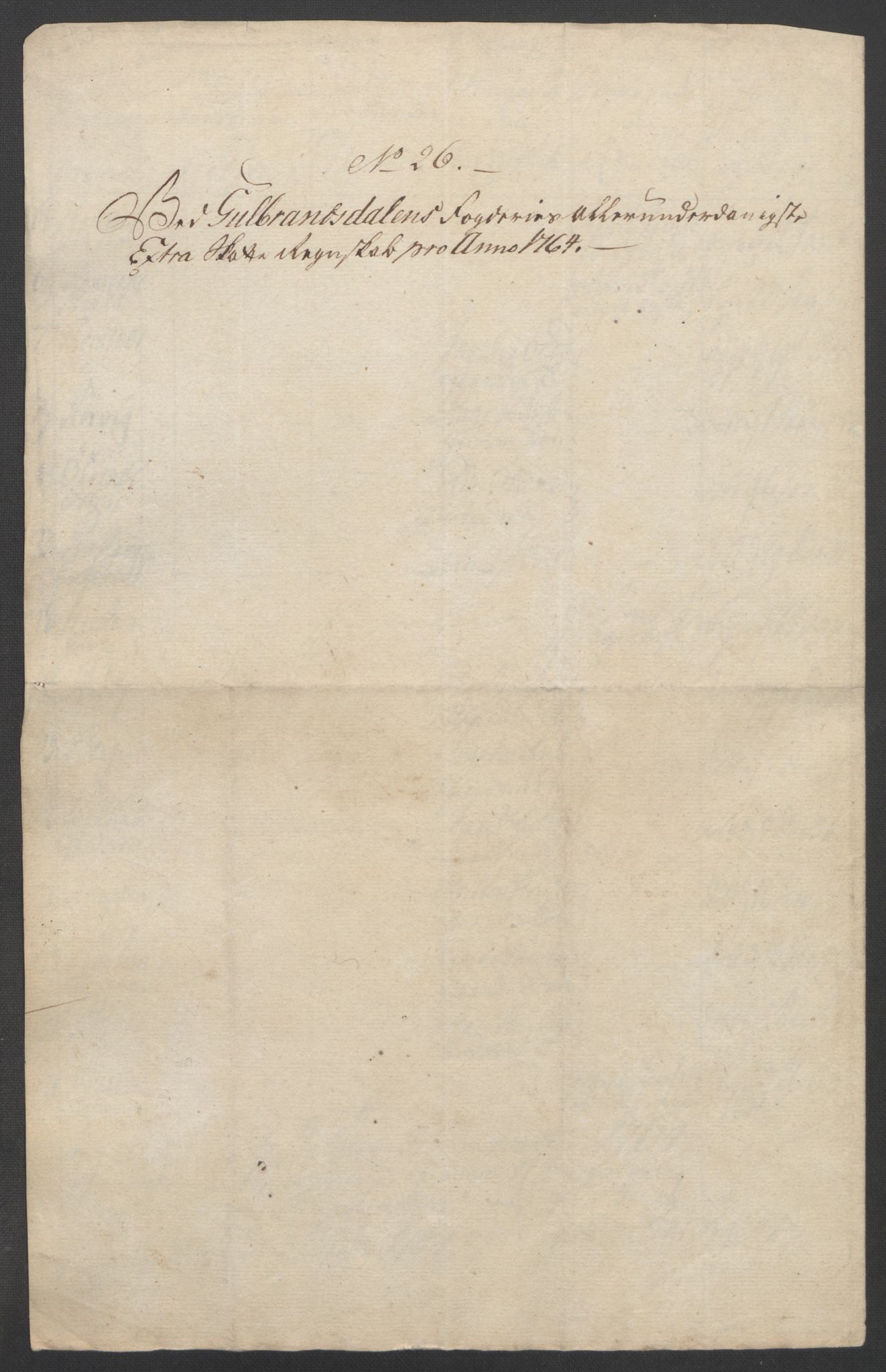 Rentekammeret inntil 1814, Reviderte regnskaper, Fogderegnskap, AV/RA-EA-4092/R17/L1266: Ekstraskatten Gudbrandsdal, 1762-1766, p. 375