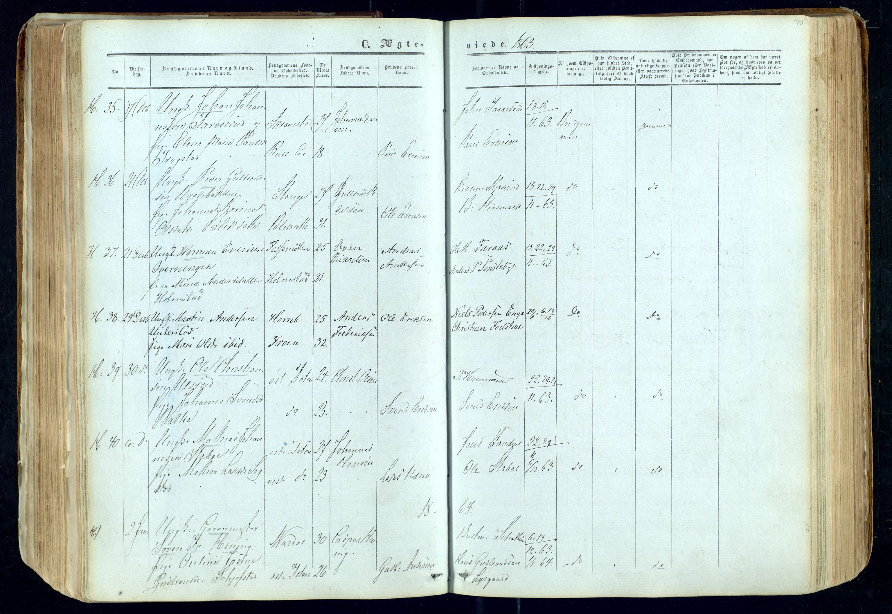 Østre Toten prestekontor, AV/SAH-PREST-104/H/Ha/Haa/L0004: Parish register (official) no. 4, 1857-1865, p. 248