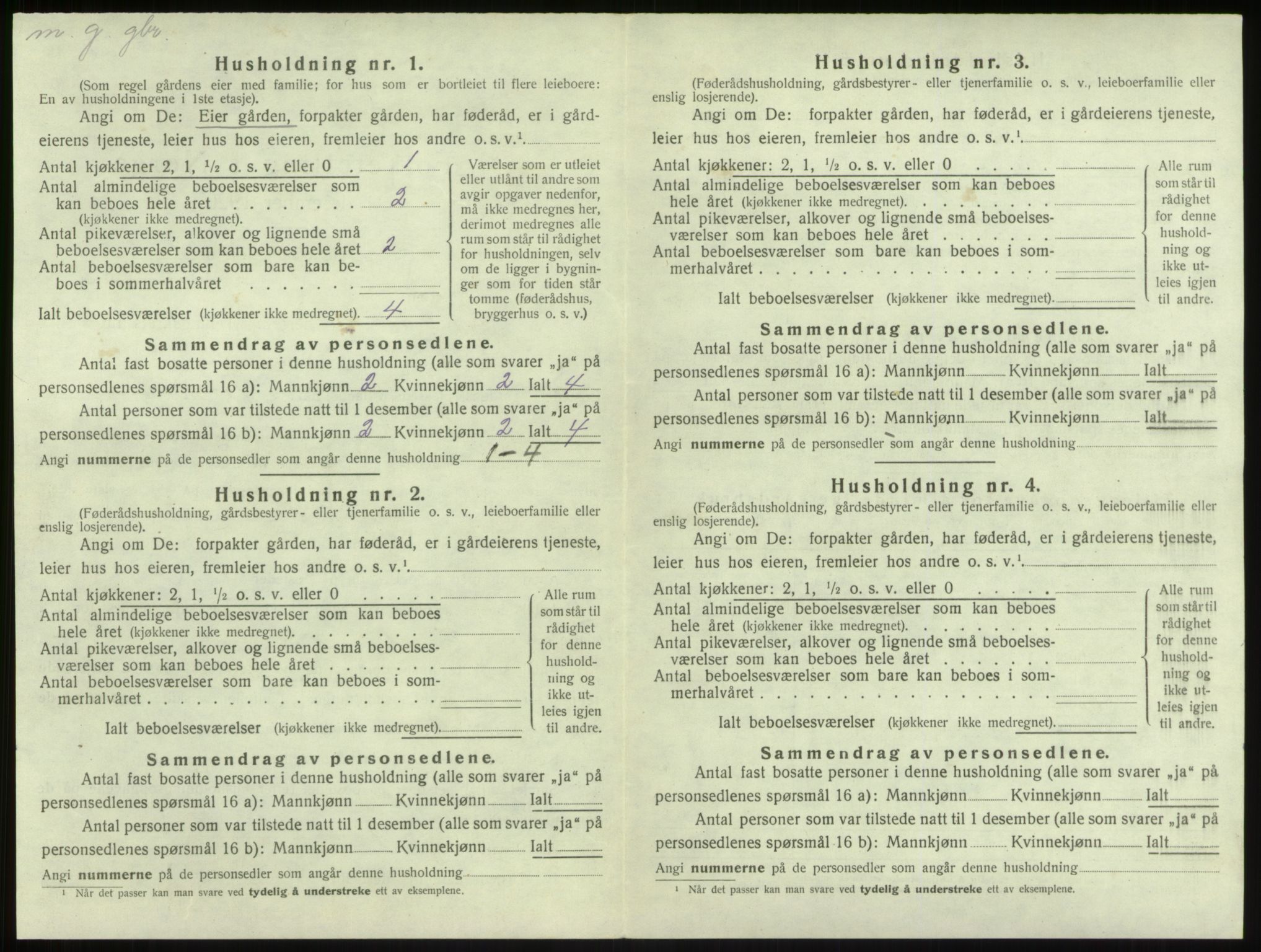 SAB, 1920 census for Gulen, 1920, p. 1040