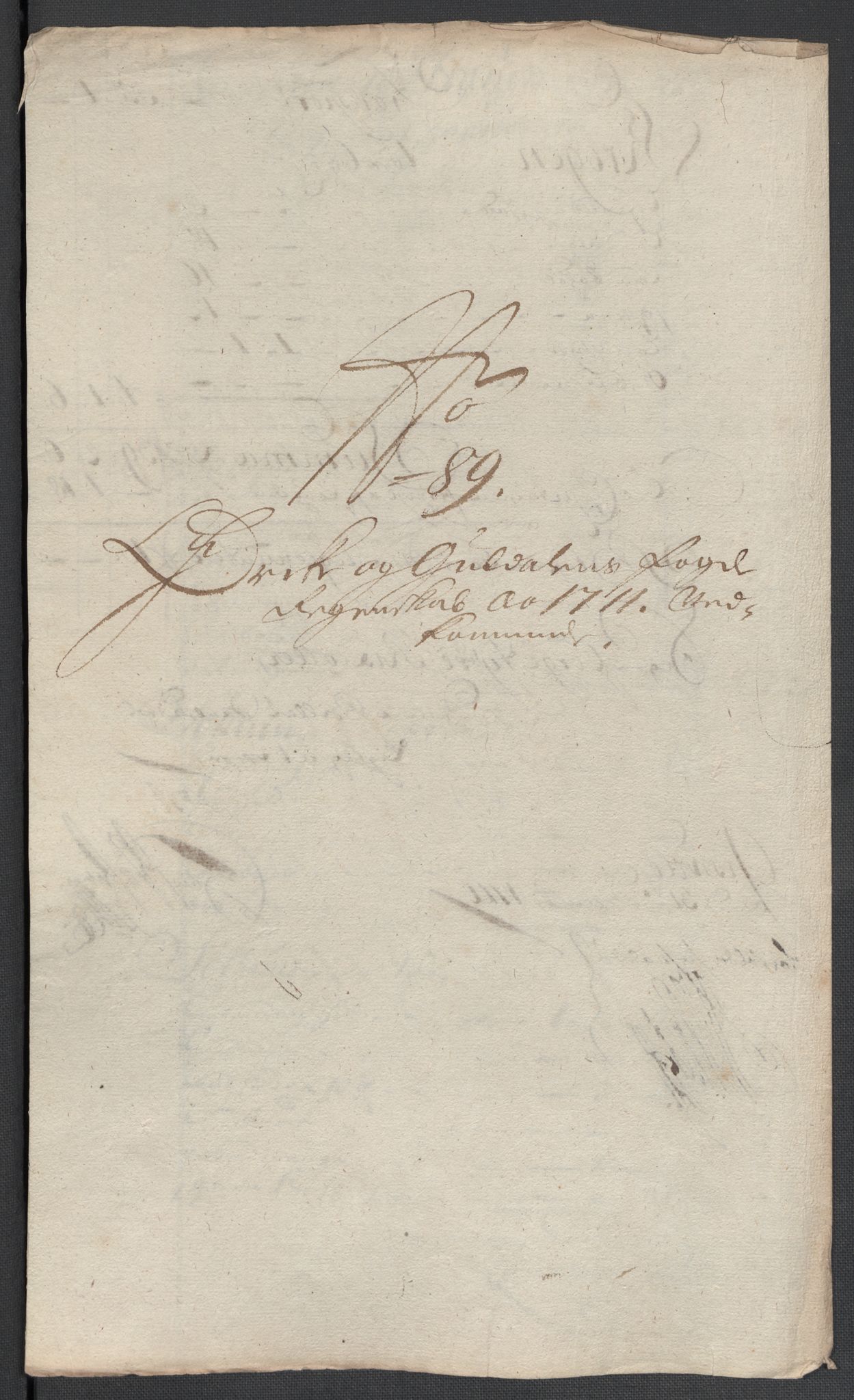 Rentekammeret inntil 1814, Reviderte regnskaper, Fogderegnskap, RA/EA-4092/R60/L3962: Fogderegnskap Orkdal og Gauldal, 1711, p. 243