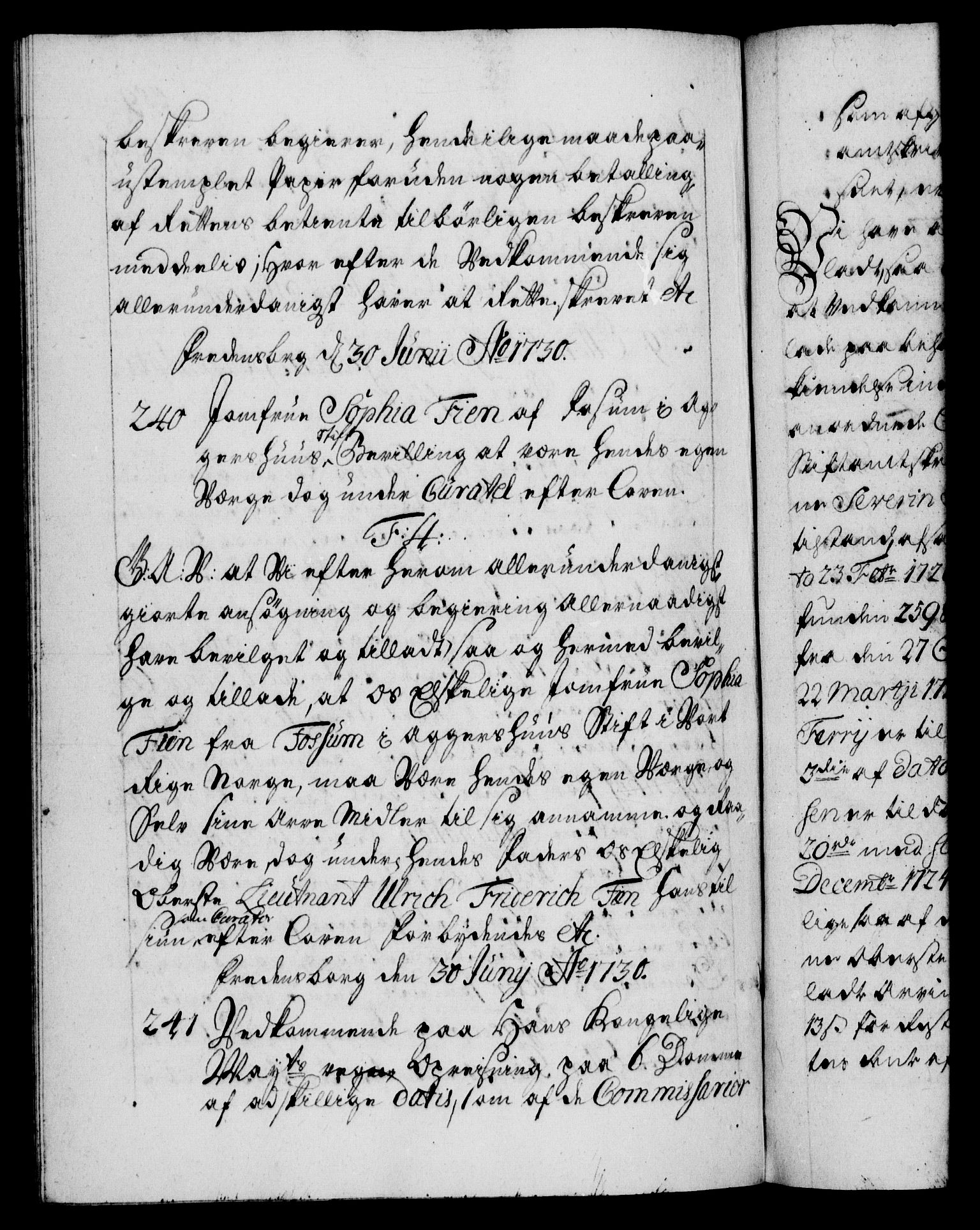 Danske Kanselli 1572-1799, AV/RA-EA-3023/F/Fc/Fca/Fcaa/L0026: Norske registre, 1729-1730, p. 489b