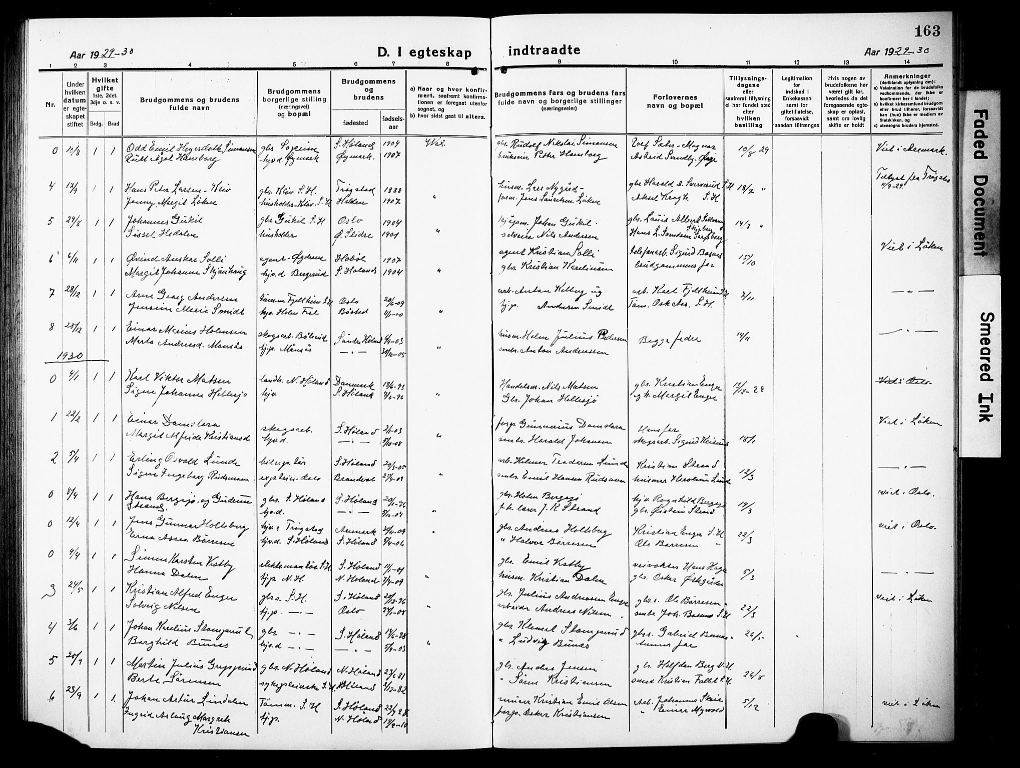Høland prestekontor Kirkebøker, SAO/A-10346a/G/Gb/L0002: Parish register (copy) no. II 2, 1915-1933, p. 163
