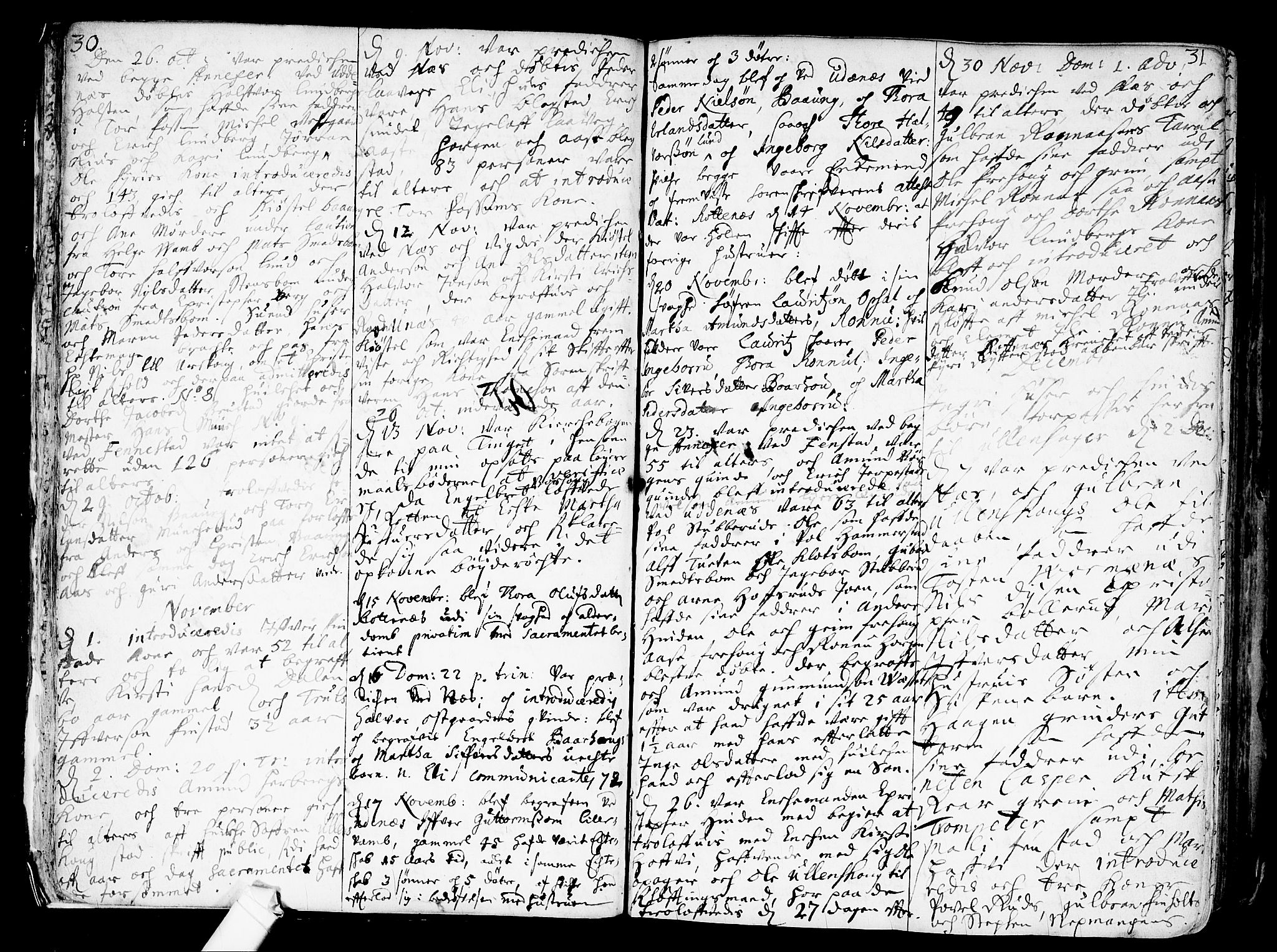 Nes prestekontor Kirkebøker, AV/SAO-A-10410/F/Fa/L0001: Parish register (official) no. I 1, 1689-1716, p. 30-31