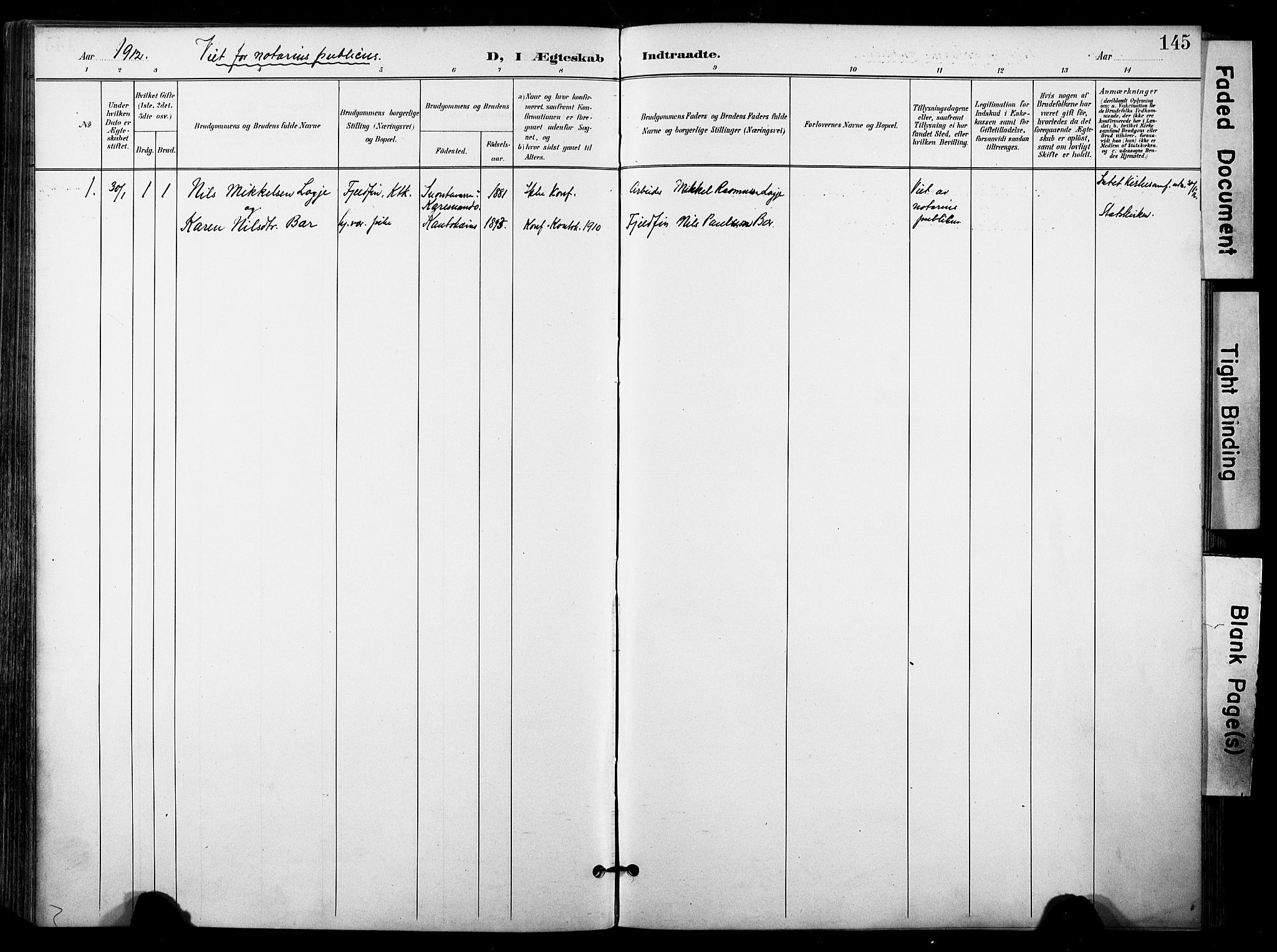 Kautokeino sokneprestembete, AV/SATØ-S-1340/H/Ha/L0005.kirke: Parish register (official) no. 5, 1896-1916, p. 145