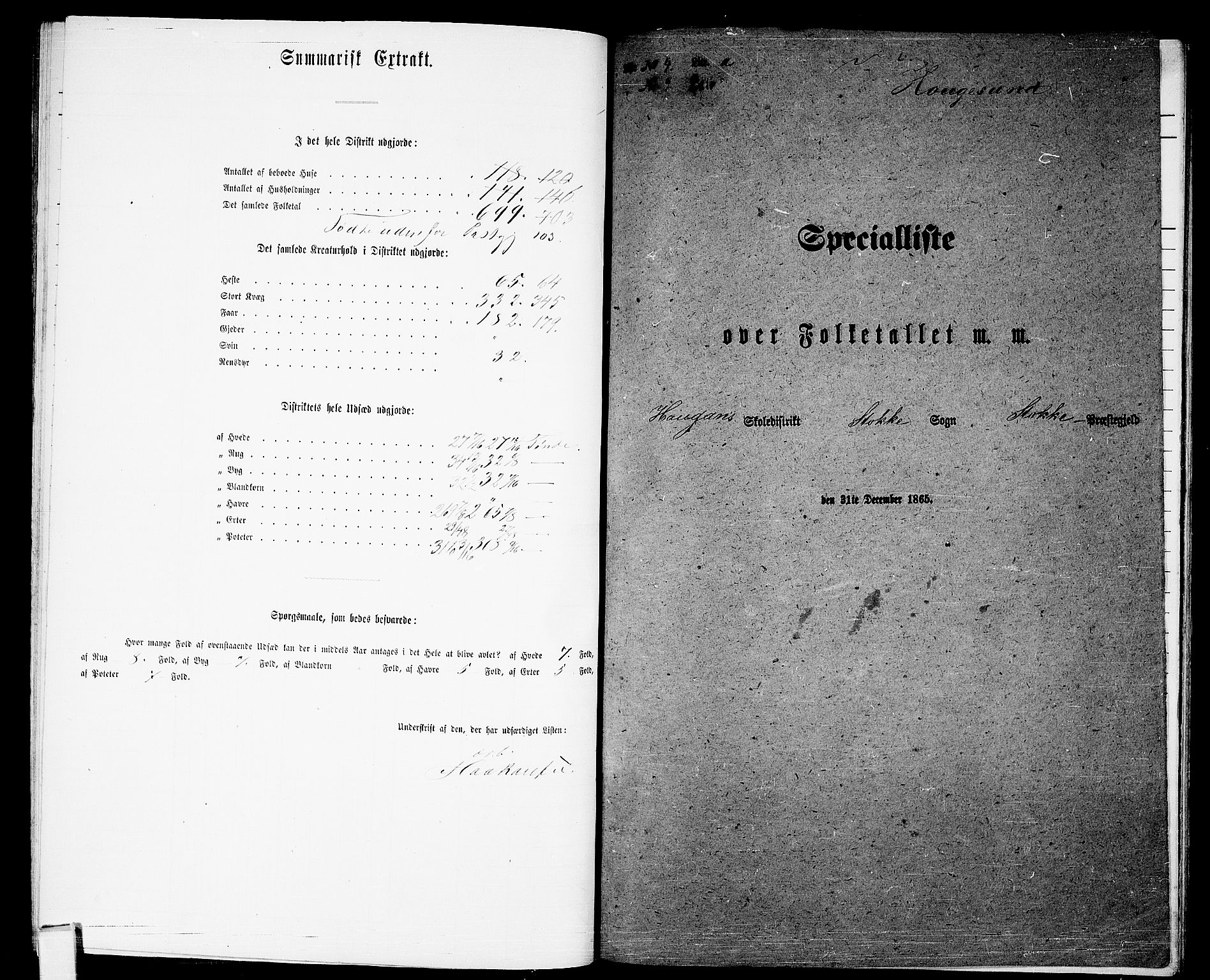 RA, 1865 census for Stokke, 1865, p. 78