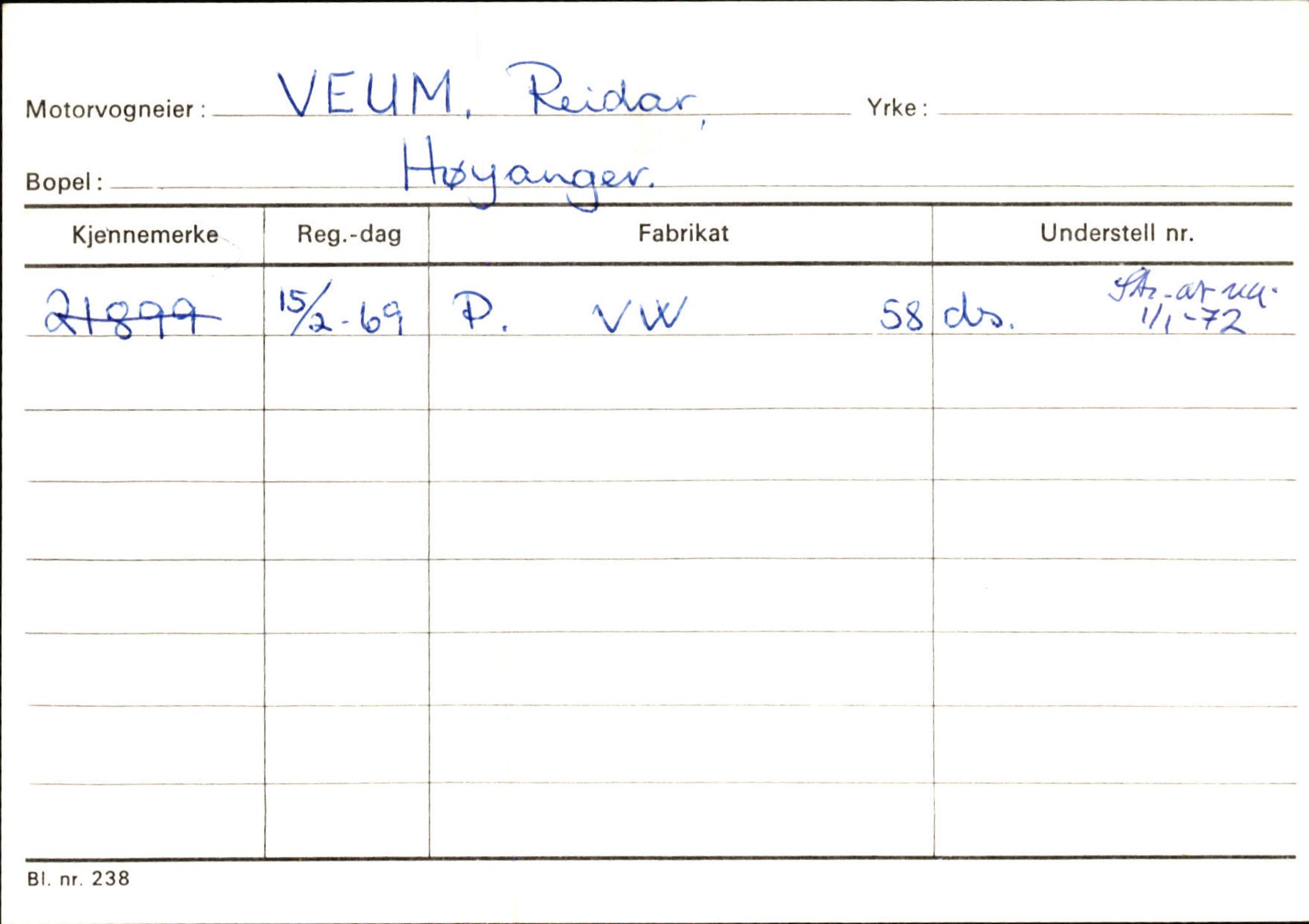 Statens vegvesen, Sogn og Fjordane vegkontor, AV/SAB-A-5301/4/F/L0131: Eigarregister Høyanger P-Å. Stryn S-Å, 1945-1975, p. 807