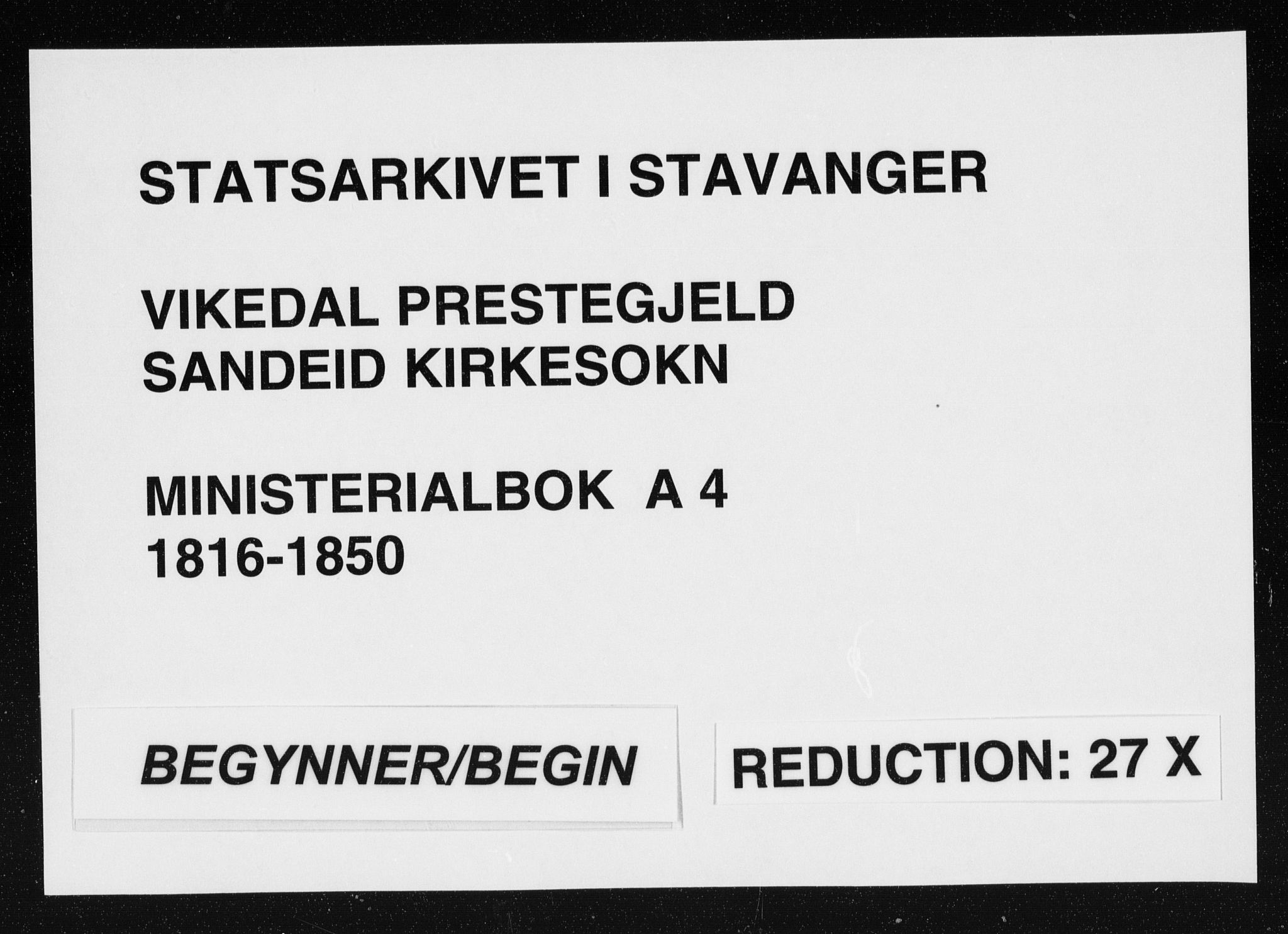 Vikedal sokneprestkontor, AV/SAST-A-101840/01/IV: Parish register (official) no. A 4, 1816-1850