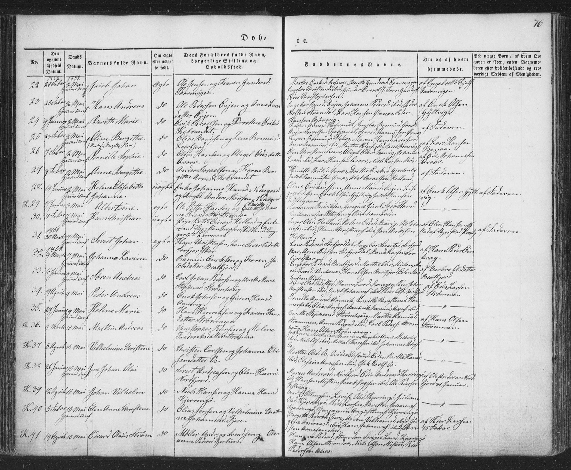 Ministerialprotokoller, klokkerbøker og fødselsregistre - Nordland, AV/SAT-A-1459/853/L0769: Parish register (official) no. 853A08, 1836-1856, p. 76