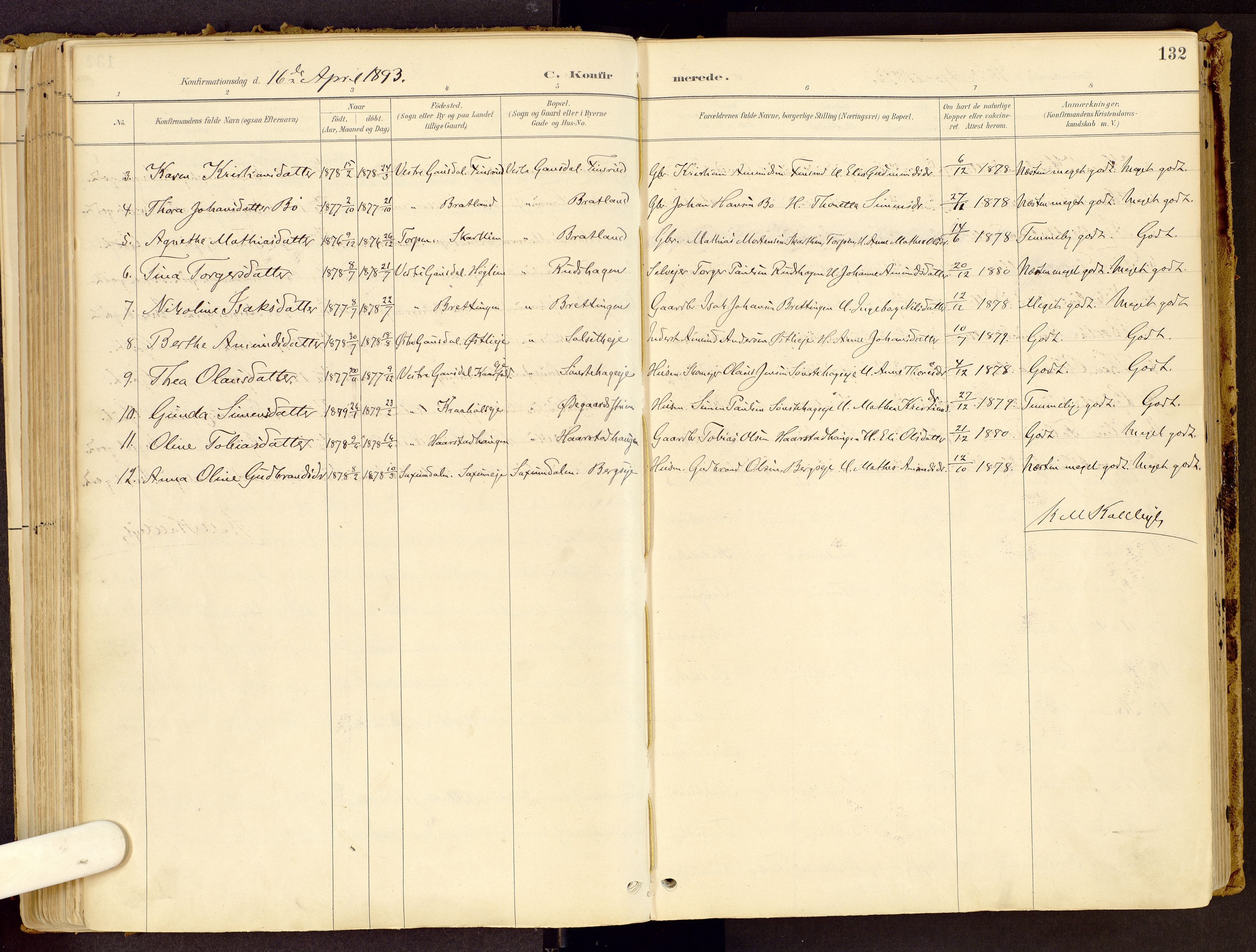 Vestre Gausdal prestekontor, AV/SAH-PREST-094/H/Ha/Haa/L0001: Parish register (official) no. 1, 1887-1914, p. 132