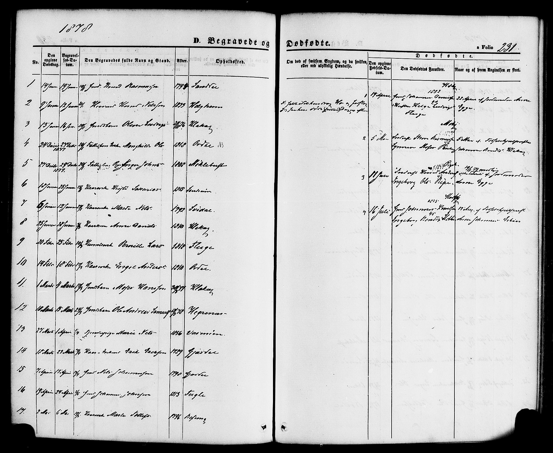 Jølster sokneprestembete, AV/SAB-A-80701/H/Haa/Haaa/L0011: Parish register (official) no. A 11, 1866-1881, p. 231