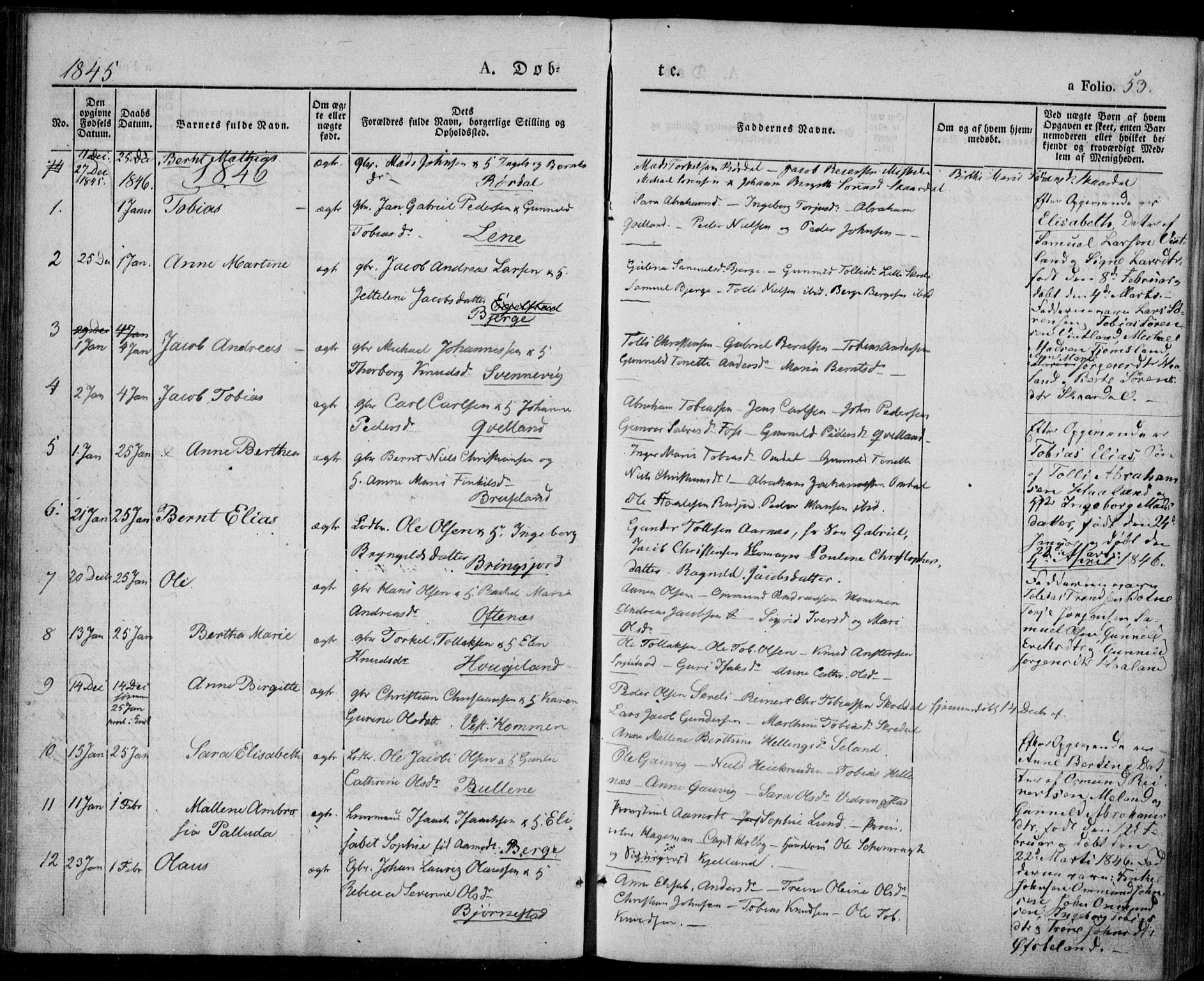 Lyngdal sokneprestkontor, AV/SAK-1111-0029/F/Fa/Fac/L0008: Parish register (official) no. A 8, 1837-1852, p. 53