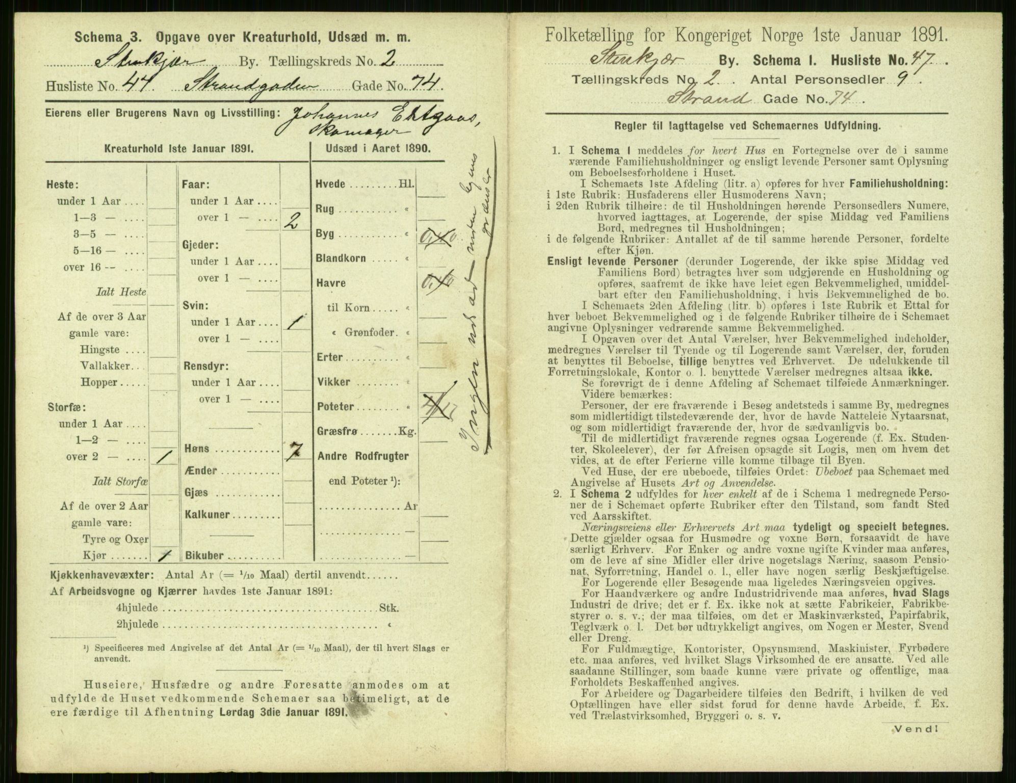 RA, 1891 census for 1702 Steinkjer, 1891, p. 350