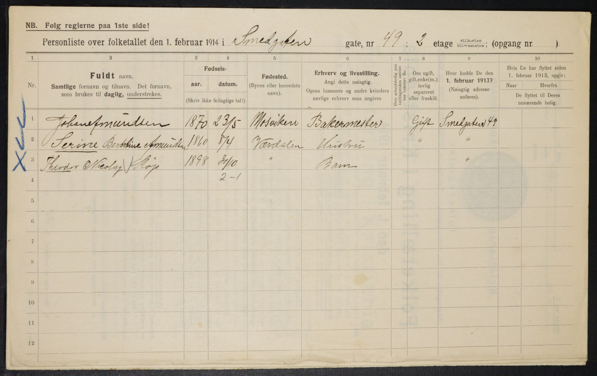 OBA, Municipal Census 1914 for Kristiania, 1914, p. 97547