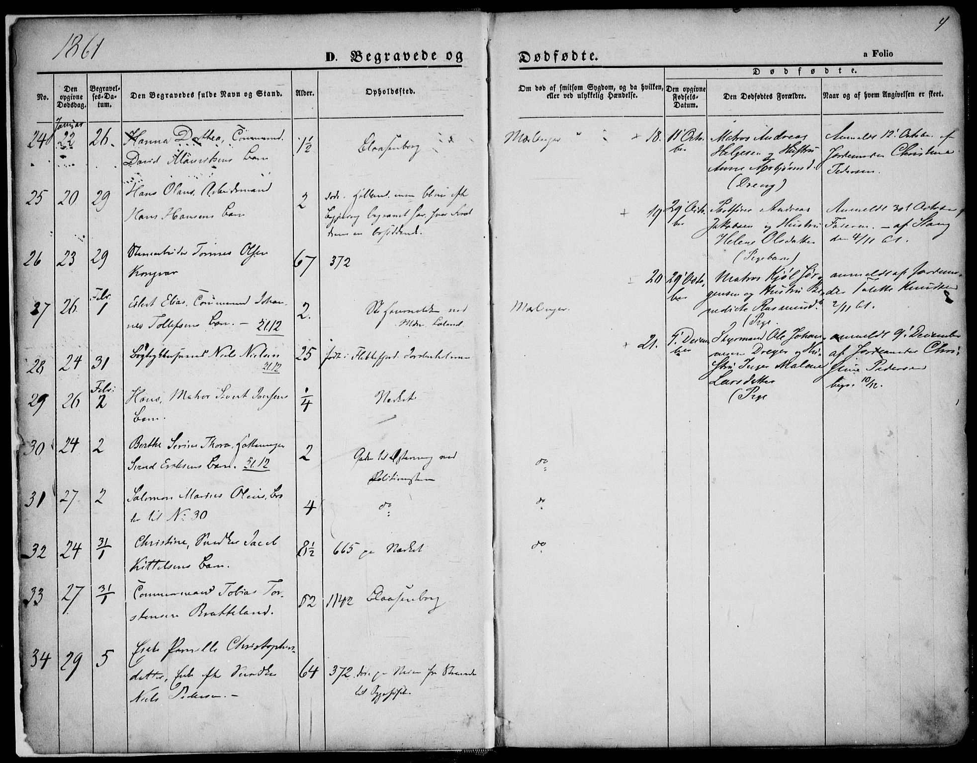 St. Petri sokneprestkontor, AV/SAST-A-101813/001/30/30BA/L0003: Parish register (official) no. A 3, 1861-1872, p. 4