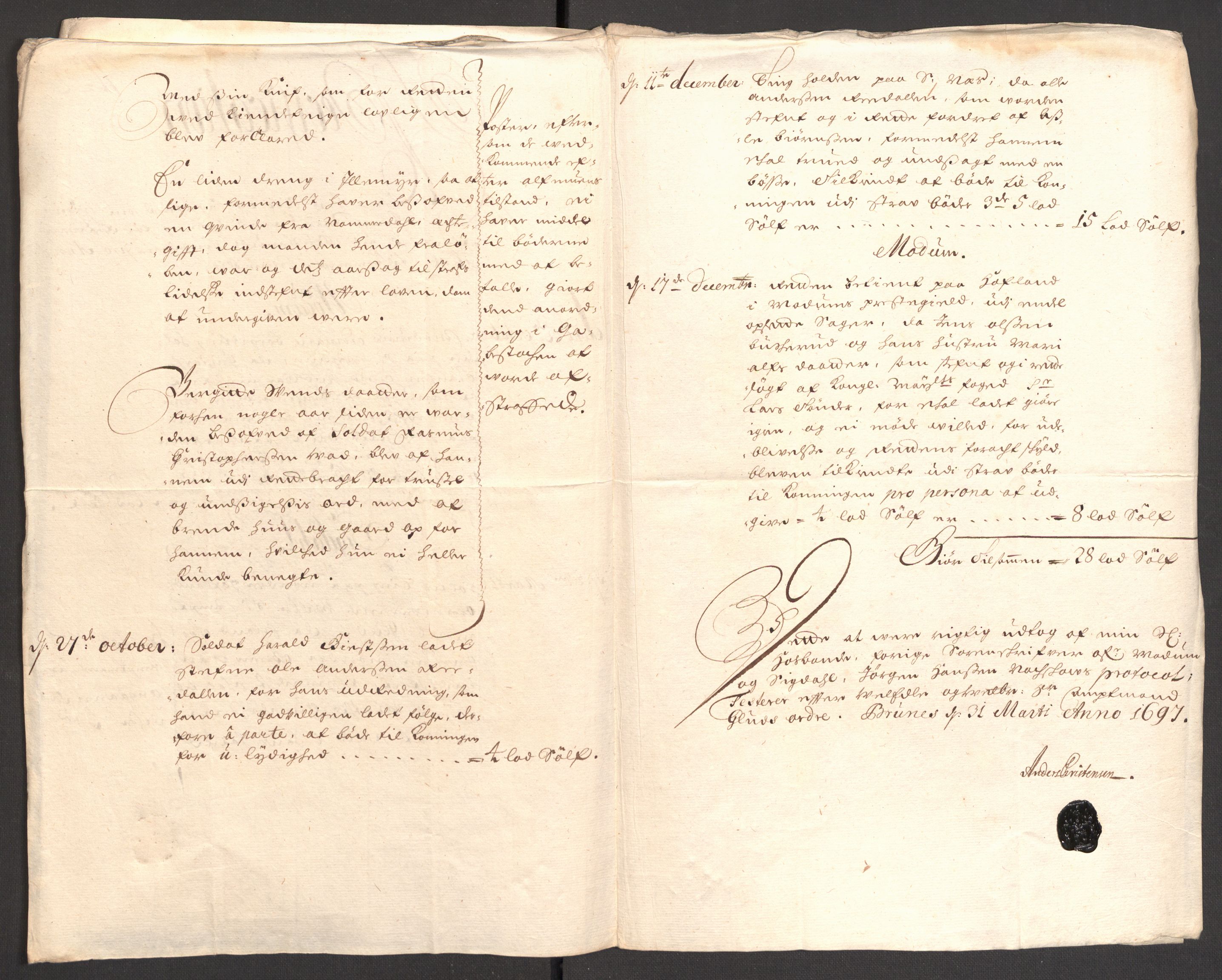 Rentekammeret inntil 1814, Reviderte regnskaper, Fogderegnskap, AV/RA-EA-4092/R22/L1453: Fogderegnskap Ringerike, Hallingdal og Buskerud, 1696, p. 239