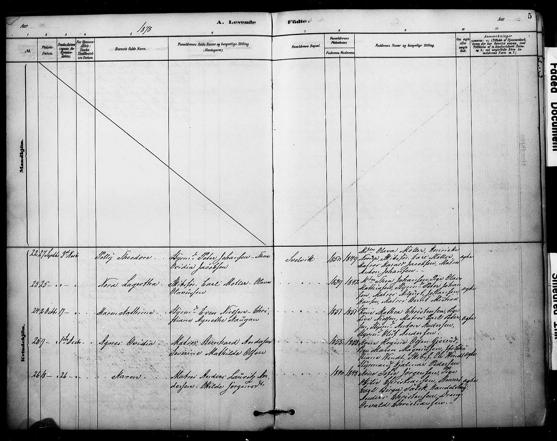 Strømm kirkebøker, SAKO/A-322/F/Fb/L0001: Parish register (official) no. II 1, 1878-1899, p. 5
