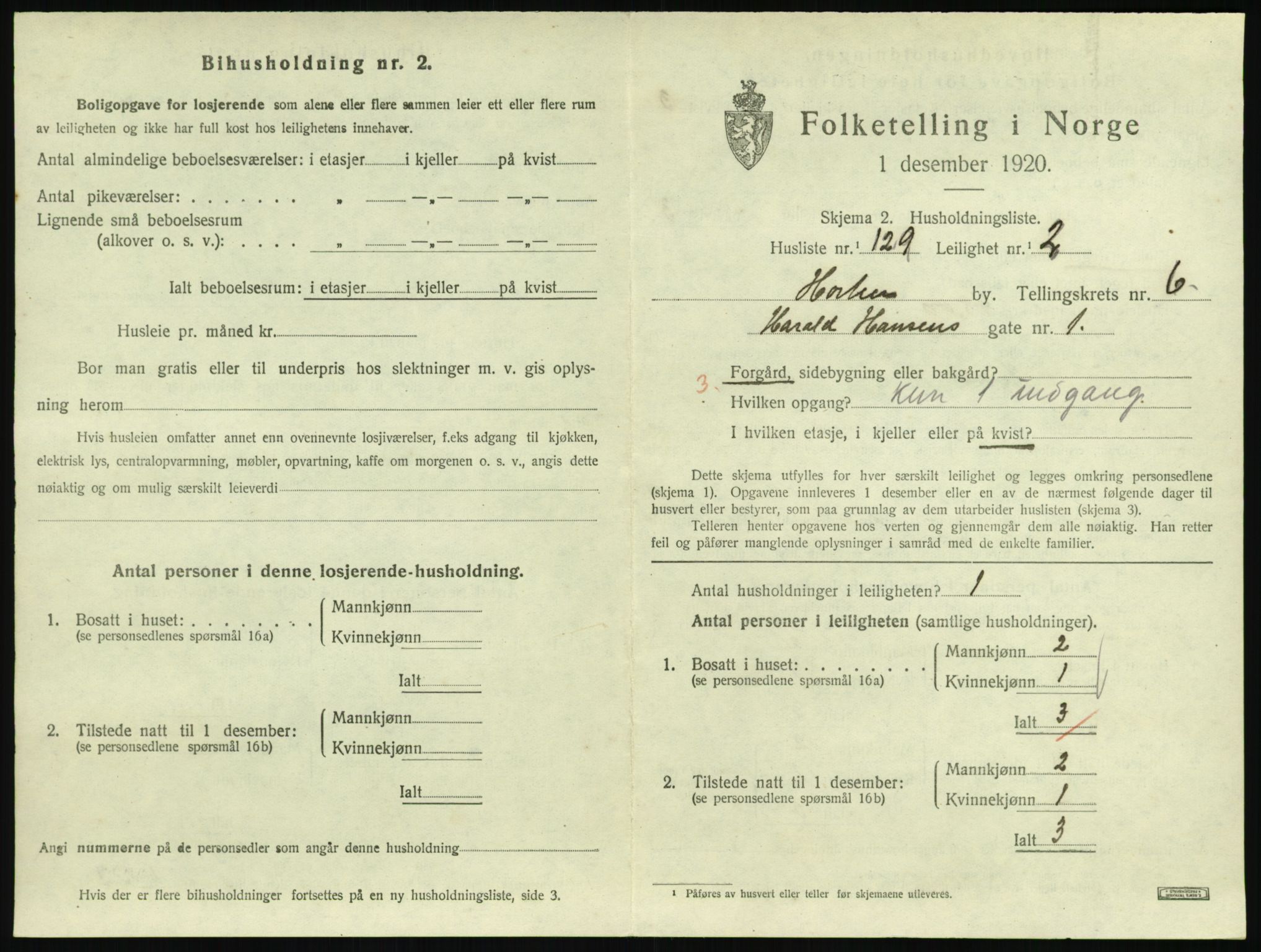 SAKO, 1920 census for Horten, 1920, p. 6881