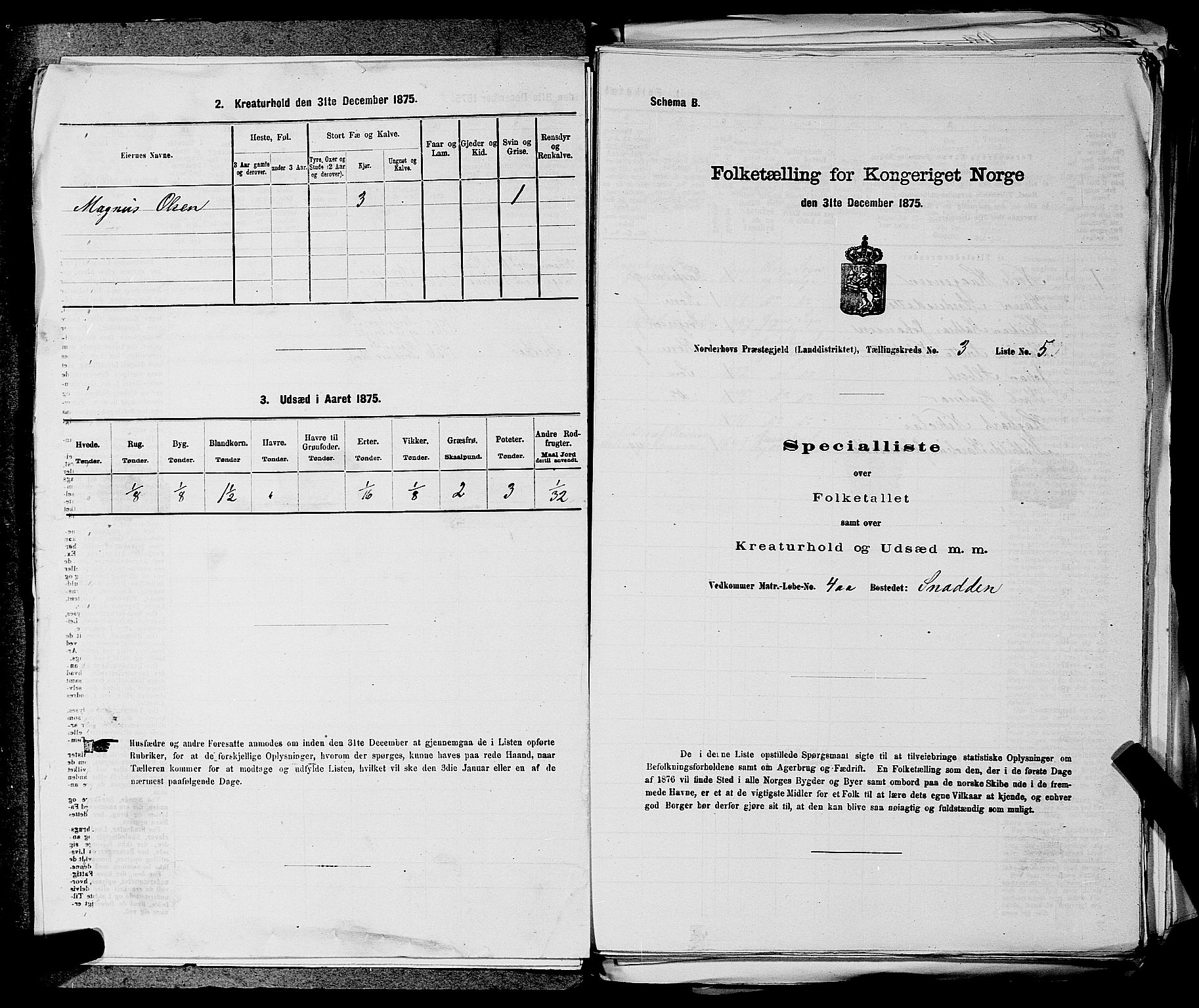 SAKO, 1875 census for 0613L Norderhov/Norderhov, Haug og Lunder, 1875, p. 401