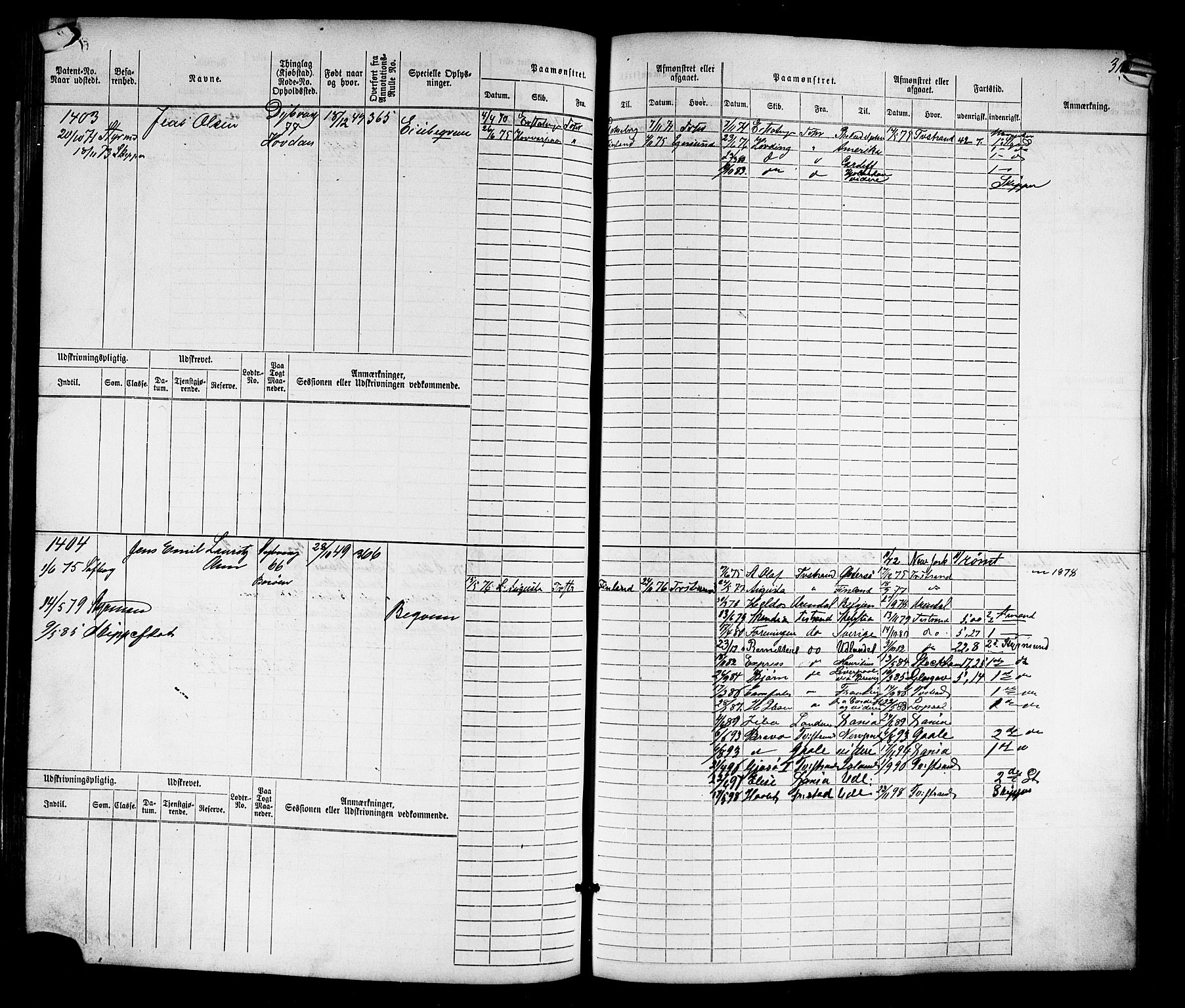 Tvedestrand mønstringskrets, AV/SAK-2031-0011/F/Fb/L0016: Hovedrulle nr 767-1532, U-32, 1869-1910, p. 328