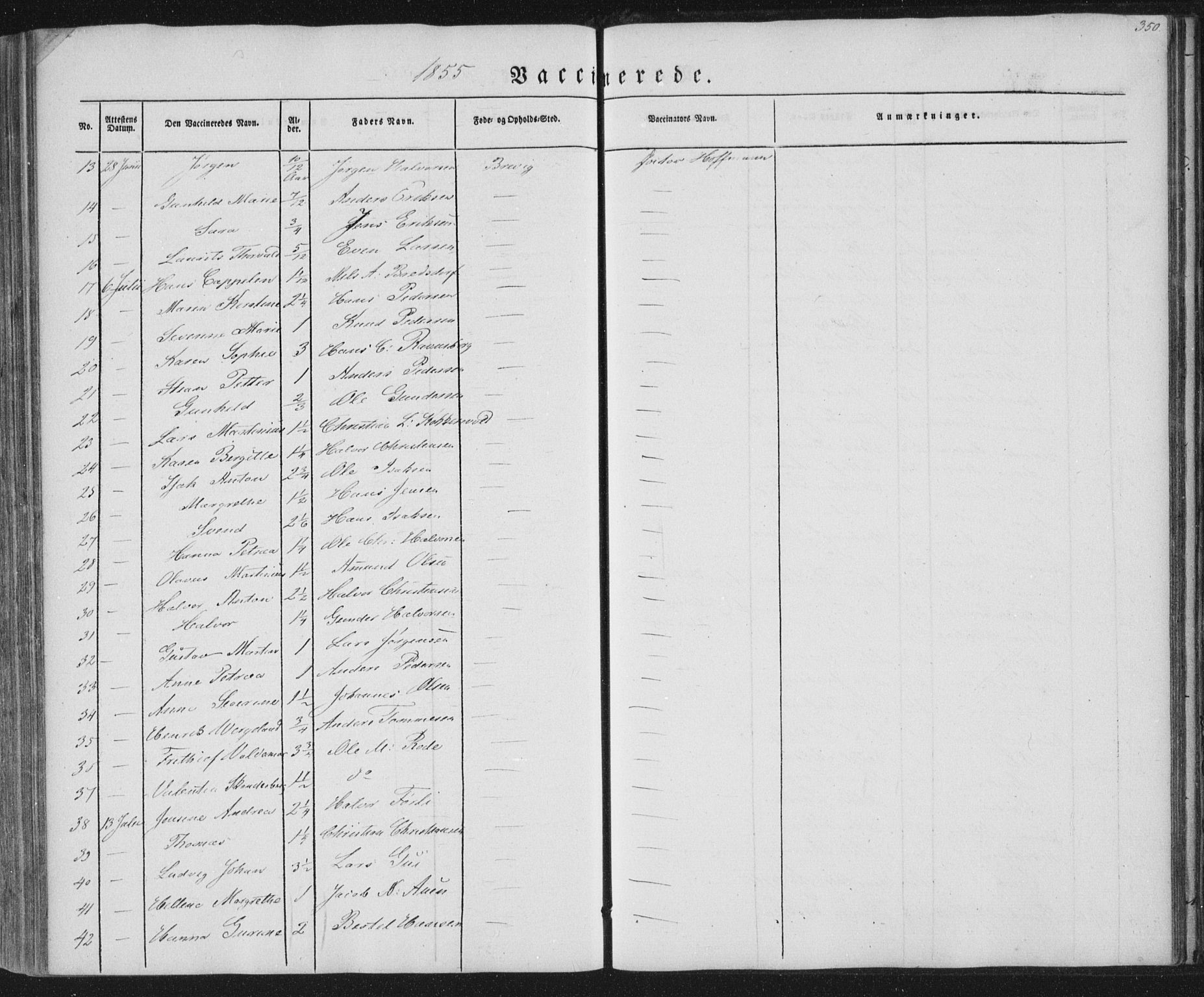 Brevik kirkebøker, AV/SAKO-A-255/F/Fa/L0005: Parish register (official) no. 5, 1847-1865, p. 350