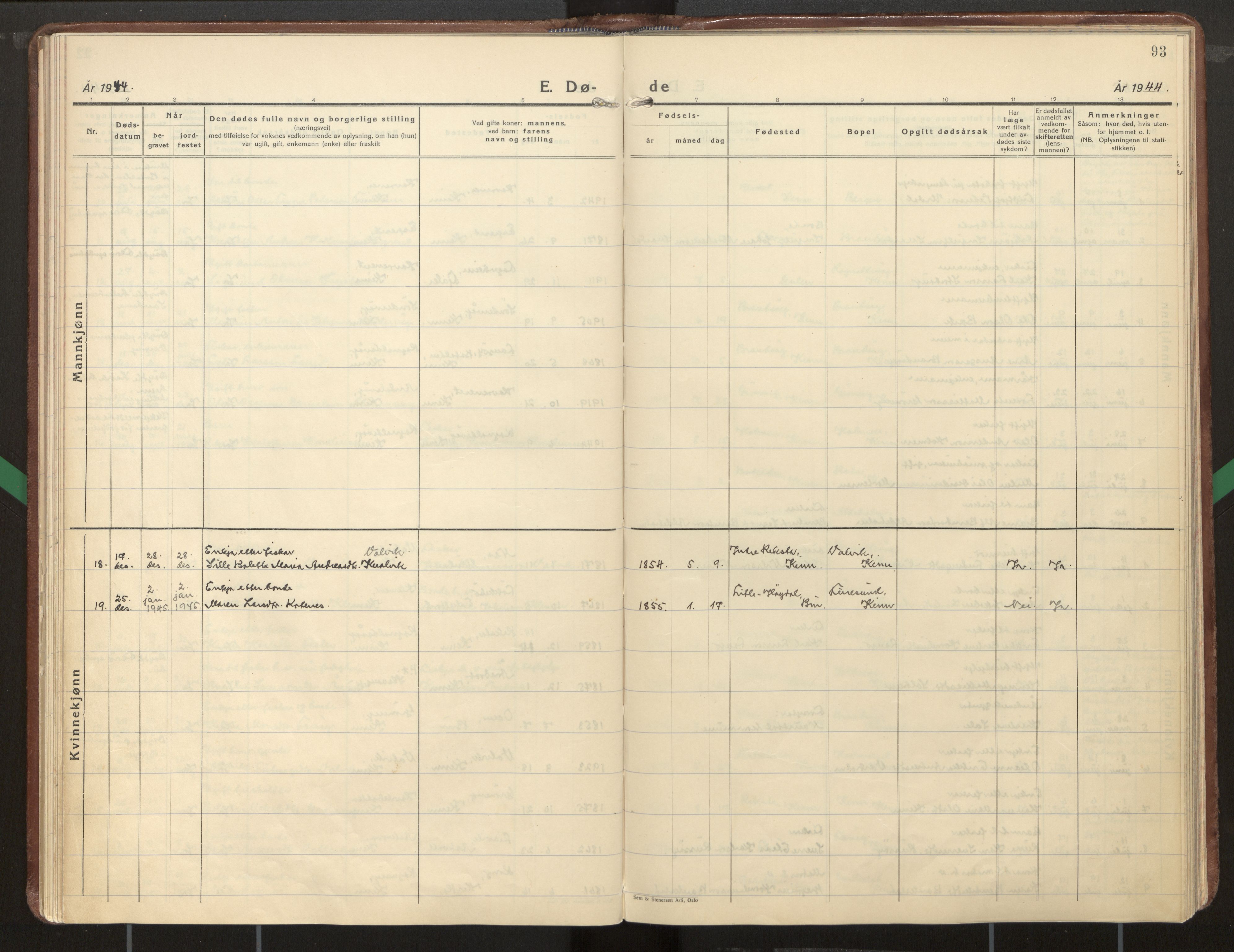 Kinn sokneprestembete, AV/SAB-A-80801/H/Haa/Haab/L0012: Parish register (official) no. B 12, 1937-1968, p. 93