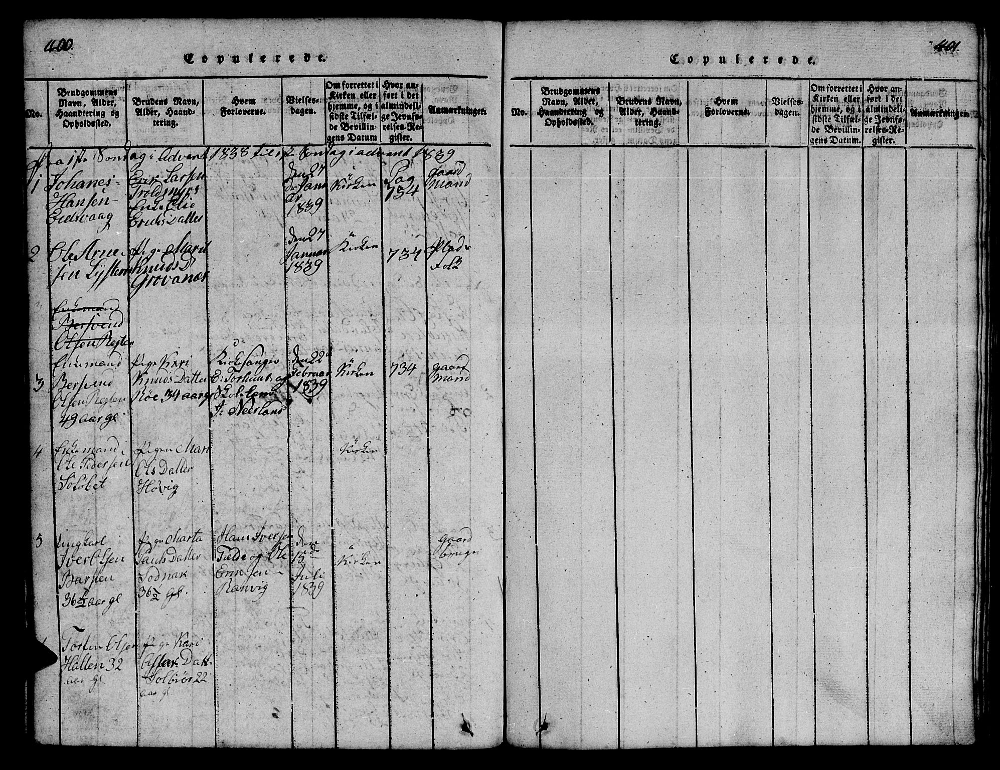 Ministerialprotokoller, klokkerbøker og fødselsregistre - Møre og Romsdal, AV/SAT-A-1454/551/L0629: Parish register (copy) no. 551C01, 1818-1839, p. 400-401
